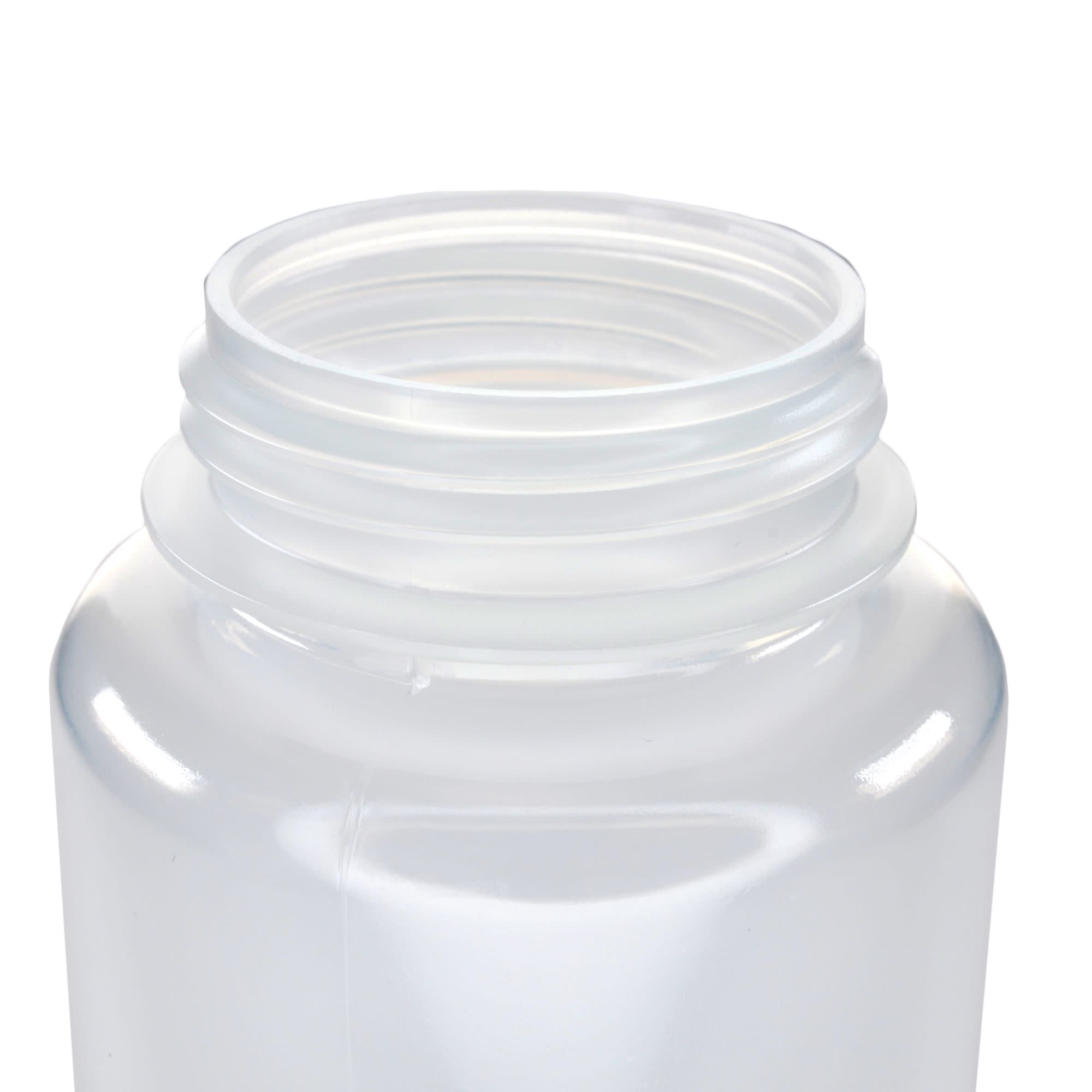 500mL Wide Mouth Polypropylene Translucent Reagent Bottles with Polypropylene Caps, Pack of 12, Non-Sterile