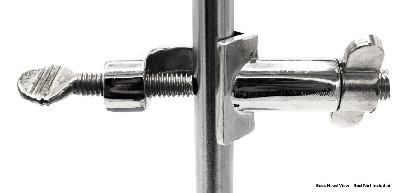 4 Finger Pronged, Vinyl Coated, Lab Clamp with Boss Head, 4.1" (10.5 cm) maximum clamp opening