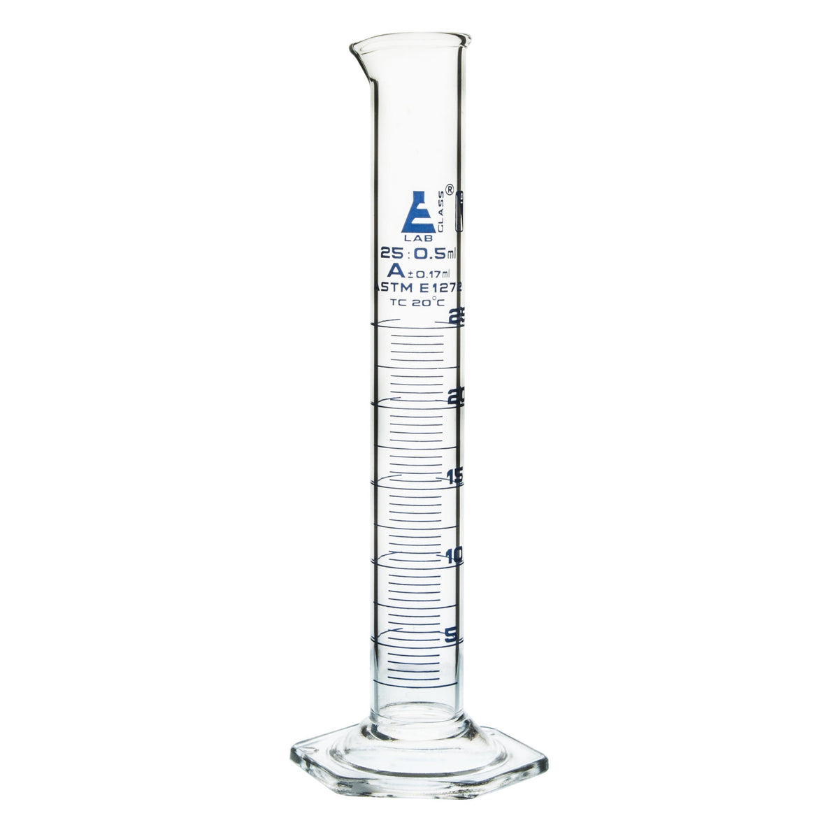 Fez ML　25-28.5cm Borosilicate Glass Graduated Cylinder, 25 ml, 0.5 ml Graduation