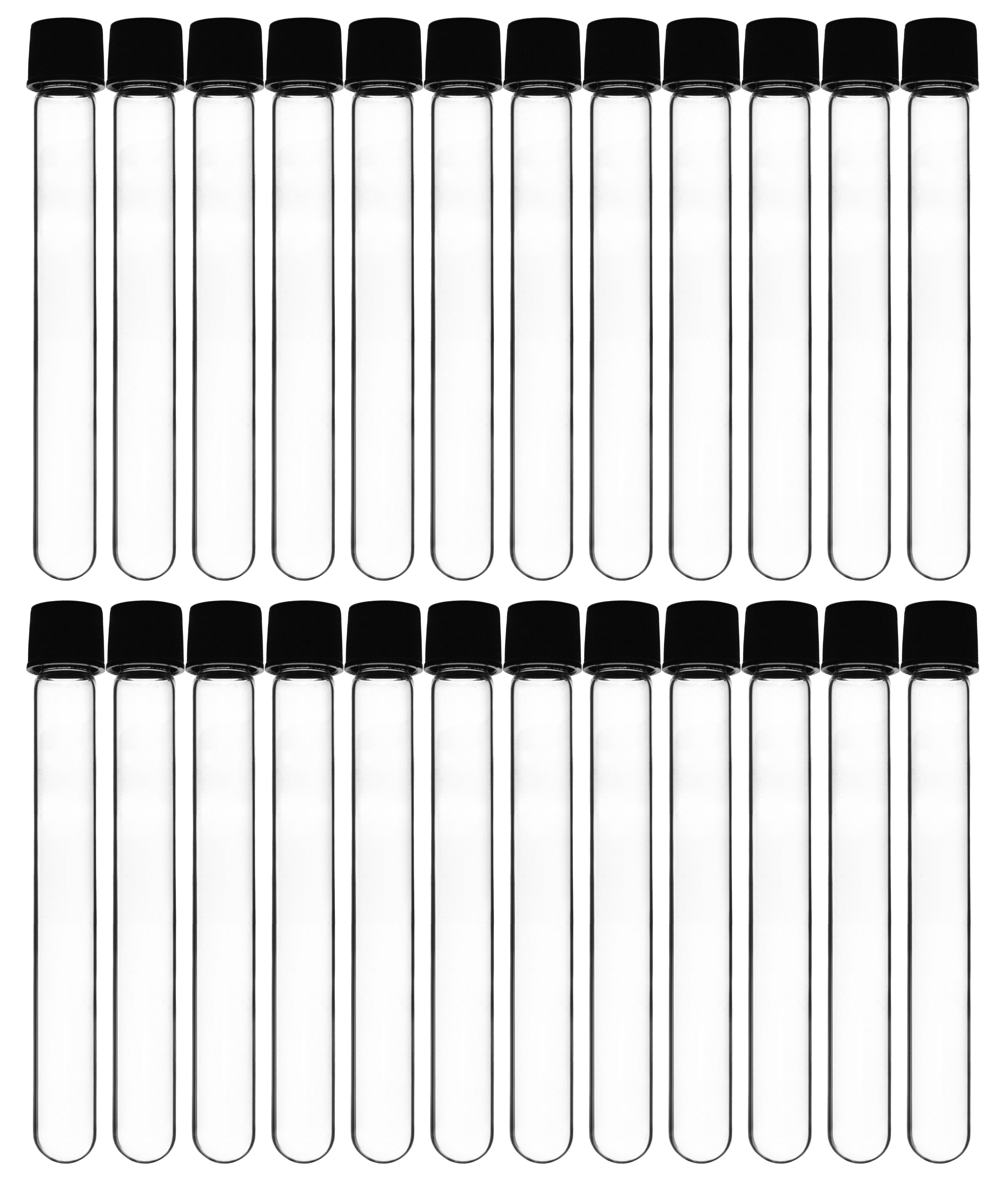 Borosilicate Glass Test Tubes, 15 ml, Round Bottom with Screw Cap