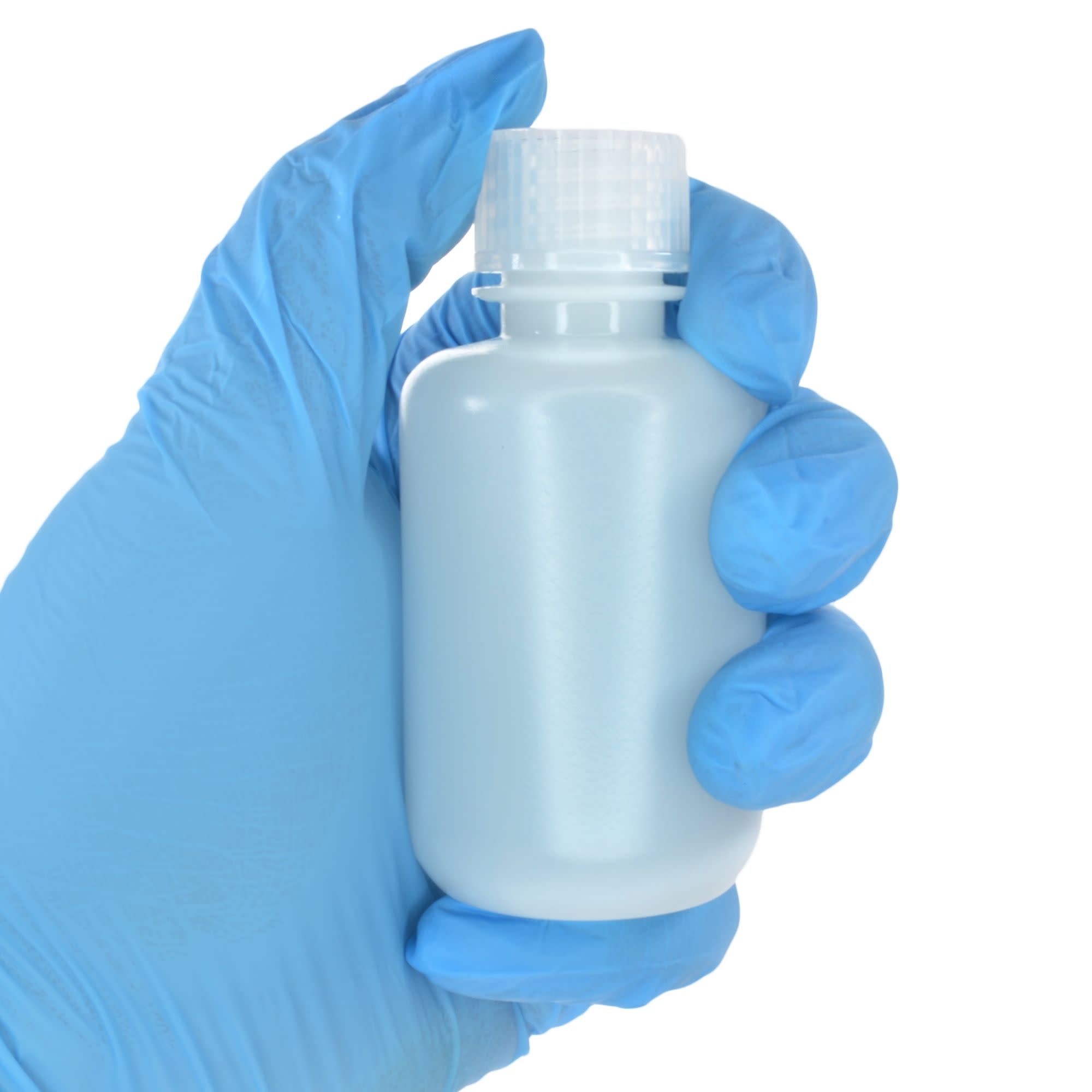 Pack of 12, 60mL Sterile Narrow Mouth HDPE Translucent Reagent Bottles with Polypropylene Caps