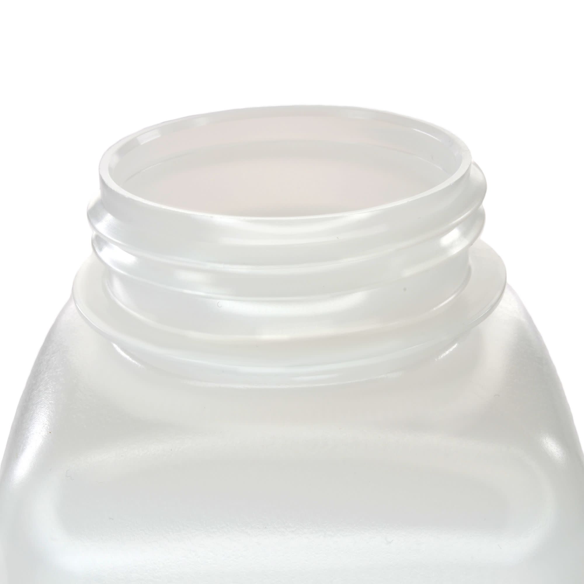 Pack of 12, Sterile 500mL Square HDPE Reagent Bottles with Wide Mouth Polypropylene Caps, Translucent