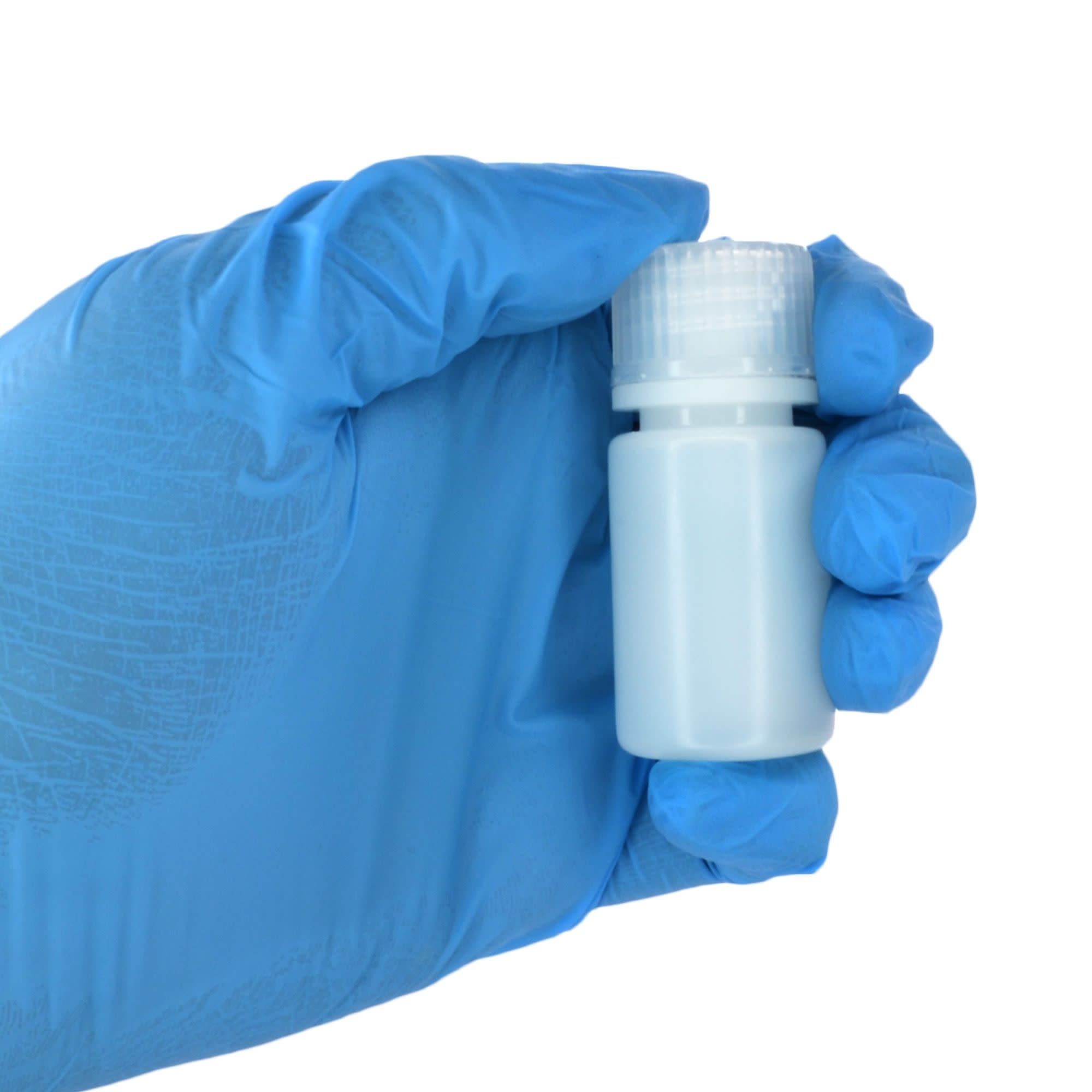 Pack of 12, 15mL Sterile Narrow Mouth HDPE Translucent Reagent Bottles with Polypropylene Caps