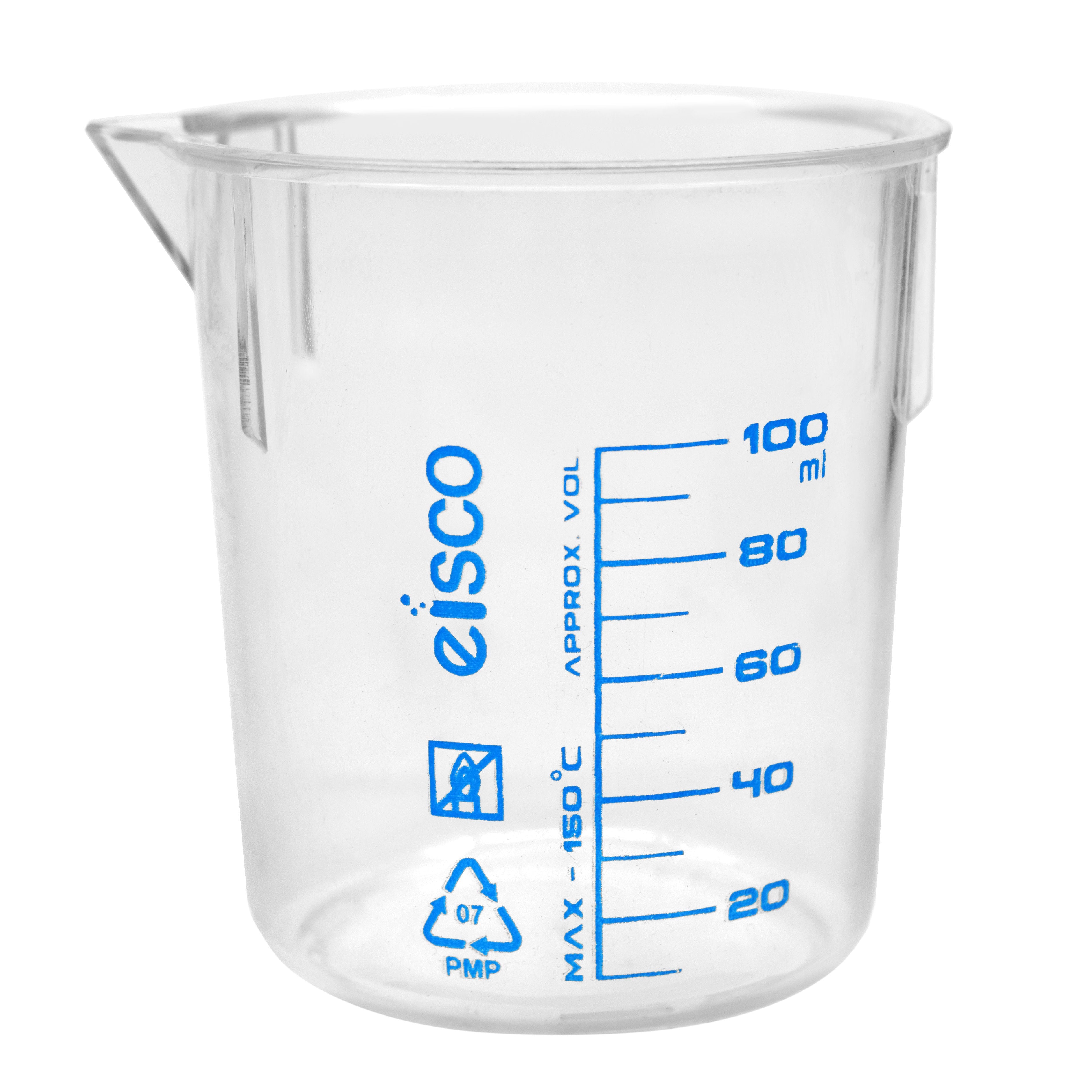 Printed TPX Beaker, 100ml, 10ml Graduation, Autoclavable