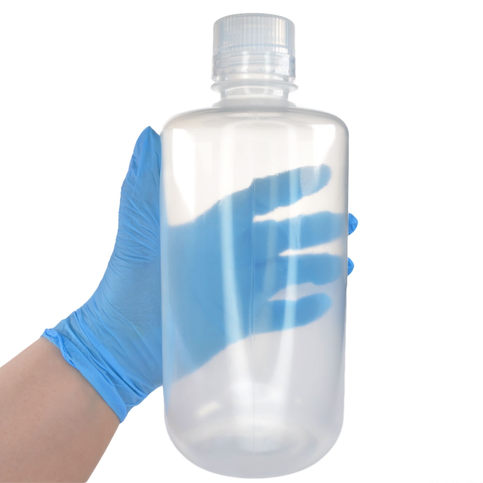 Pack of 12, 1L Narrow Mouth Polypropylene Reagent Bottles with Polypropylene Caps, Autoclavable, Translucent, Non-Sterile