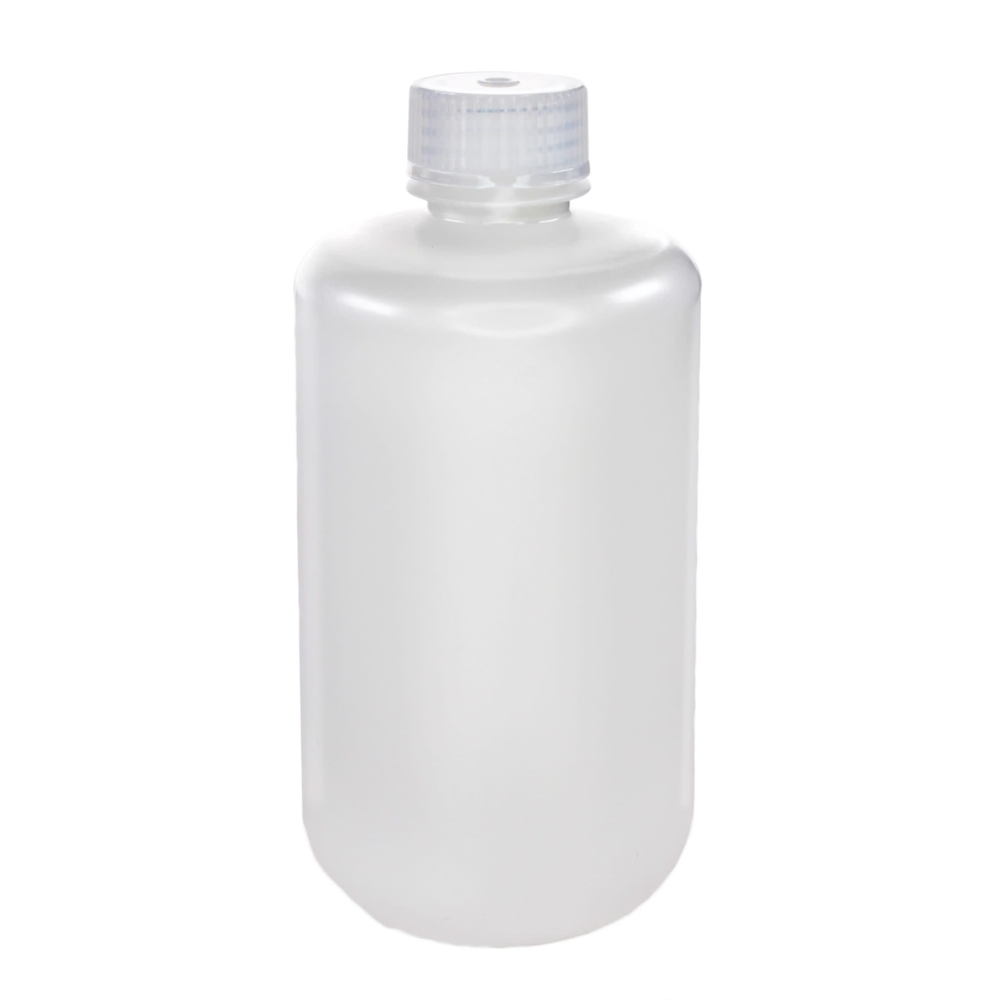 Pack of 12, 250mL Sterile Narrow Mouth HDPE Translucent Reagent Bottles with Polypropylene Caps