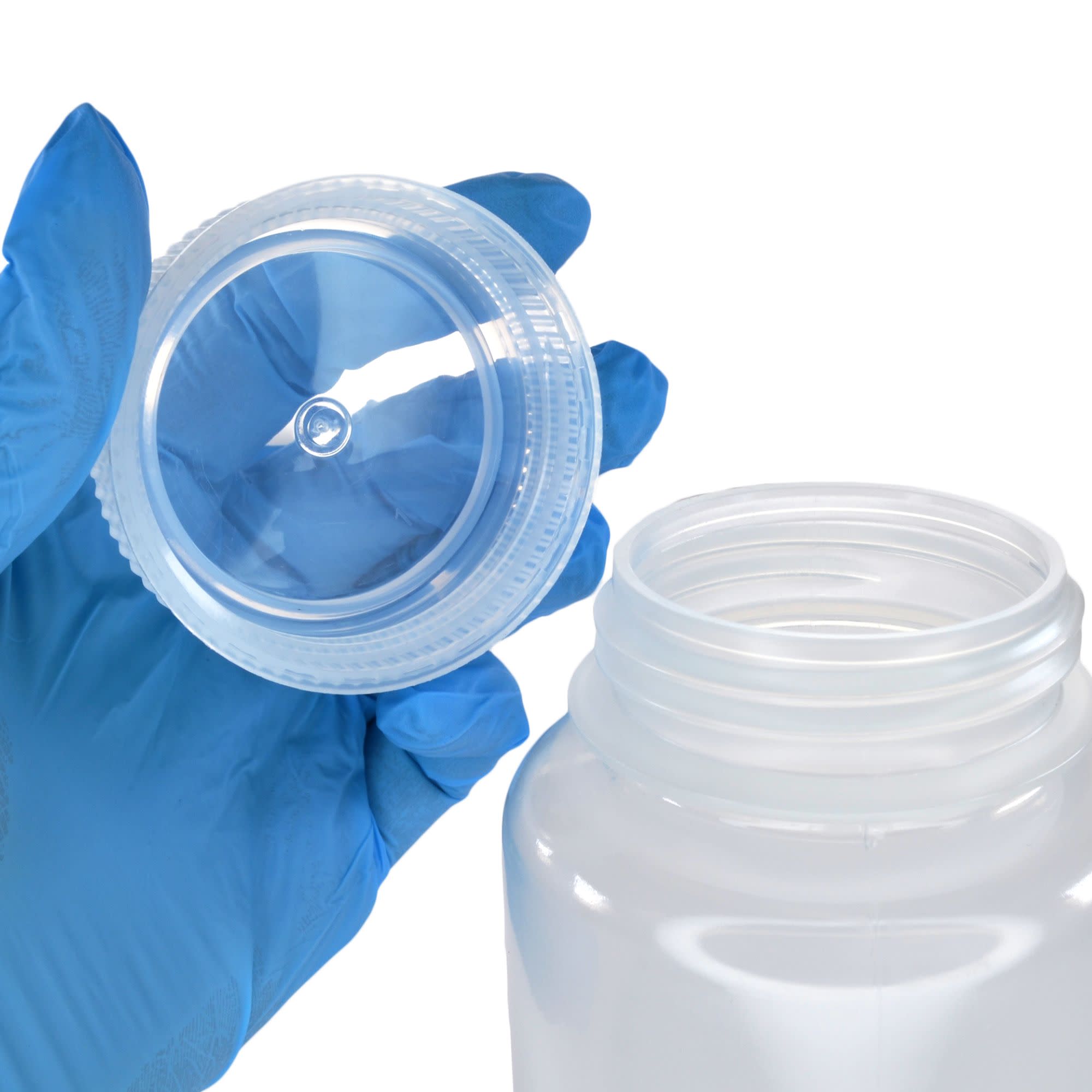 500mL Wide Mouth Polypropylene Translucent Reagent Bottles with Polypropylene Caps, Pack of 12, Non-Sterile