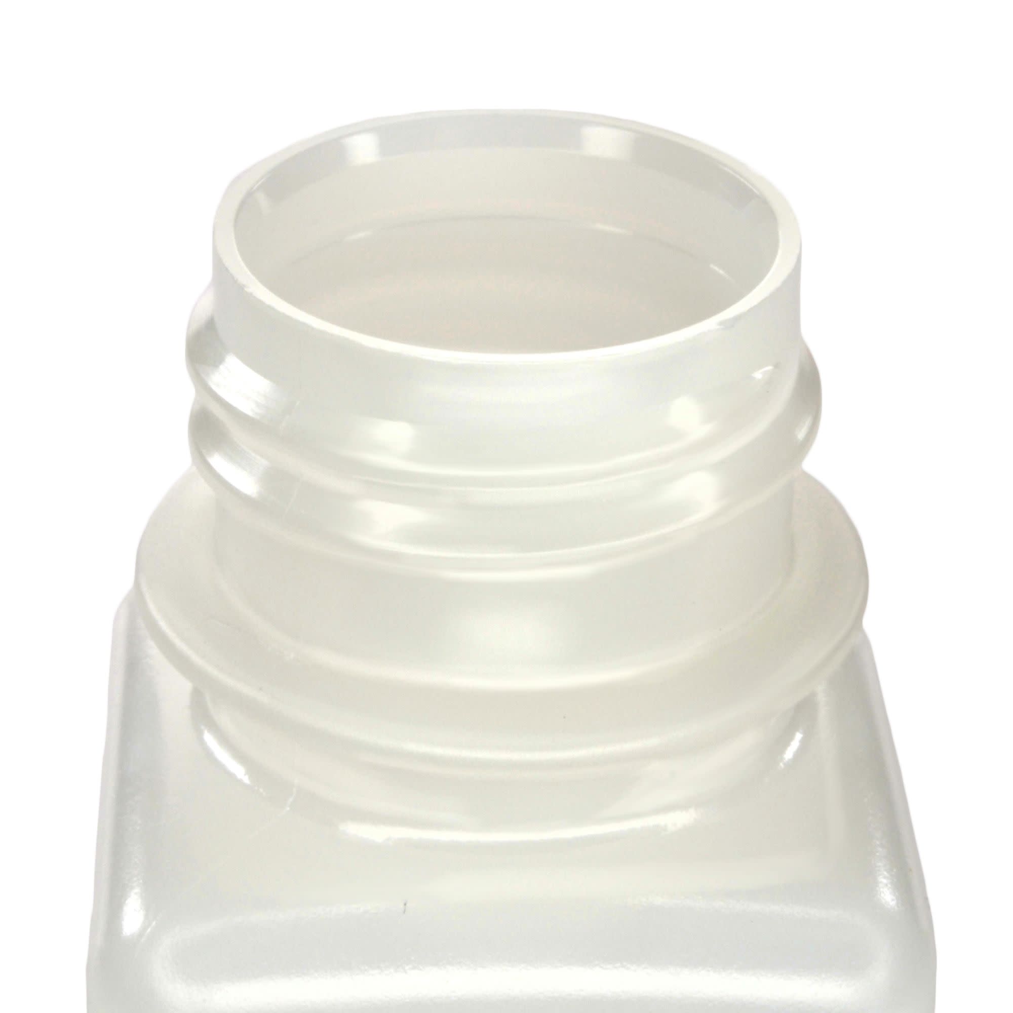 Pack of 12, 60mL Square HDPE Reagent Bottles with Wide Mouth Polypropylene Caps, Translucent, Non-Sterile