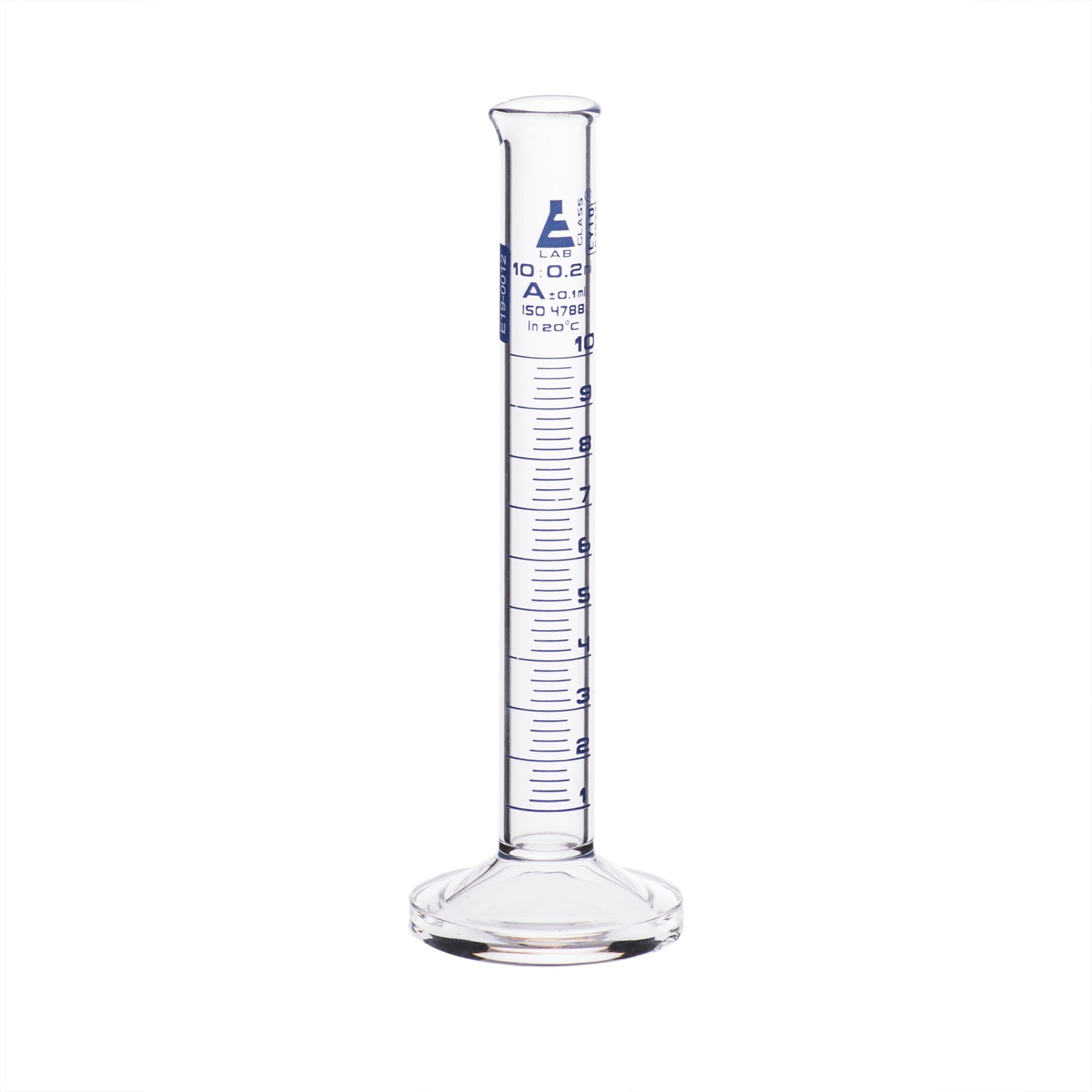 Borosilicate Glass Graduated Cylinder with Round Base, 10 ml, Class A with Individual Work Certificate