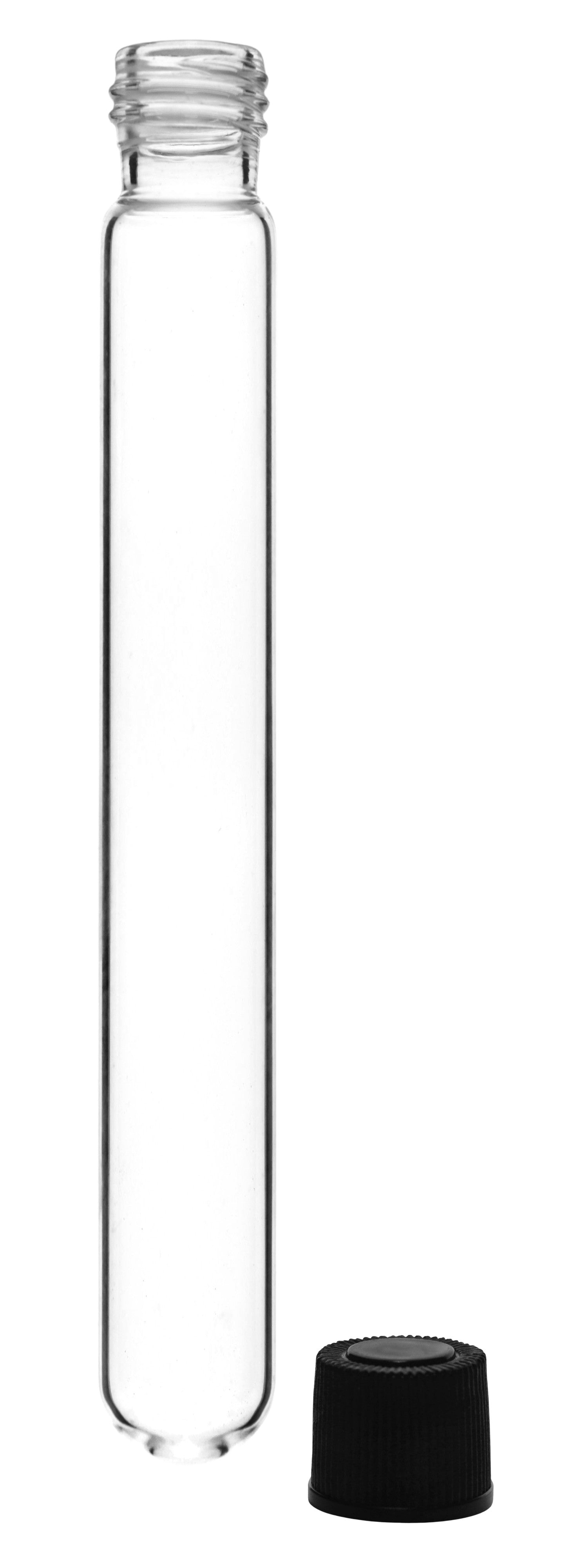Borosilicate Glass Test Tubes, 25 ml, Round Bottom with Screw Cap
