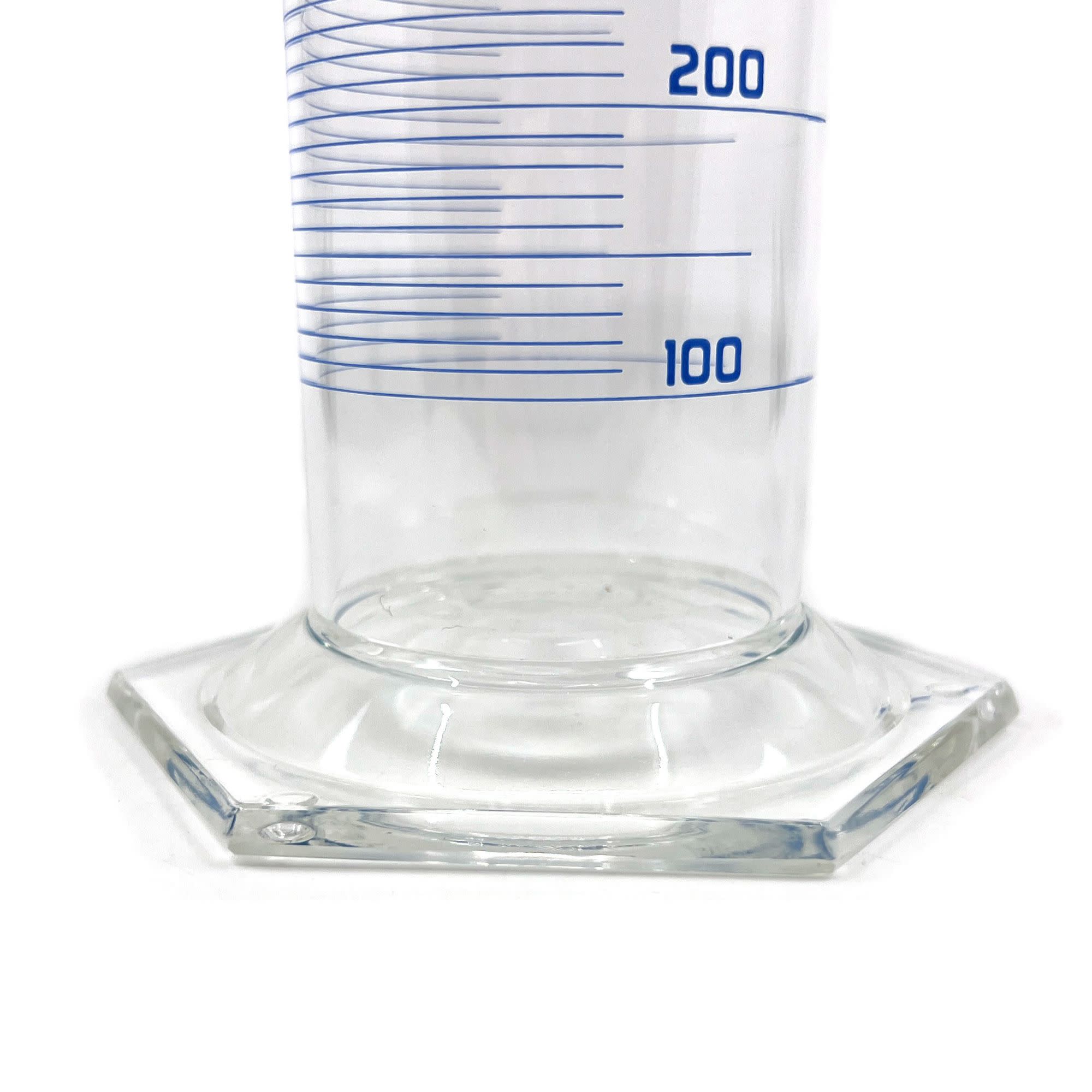 Borosilicate Glass ASTM Graduated Cylinder with Hexagonal Base and Guard, 1000 ml, Class A with USP & Individual Work Certificate, Autoclavable