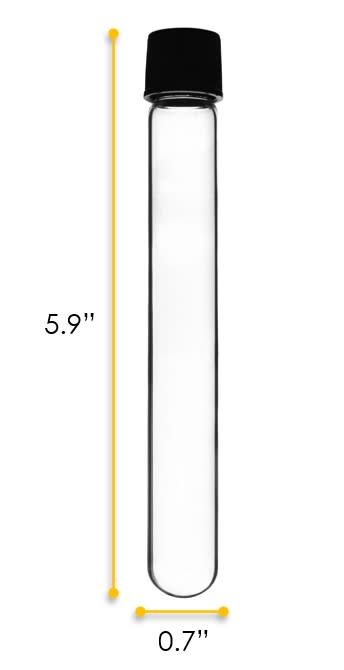 Borosilicate Glass Test Tubes, 25 ml, Round Bottom with Screw Cap