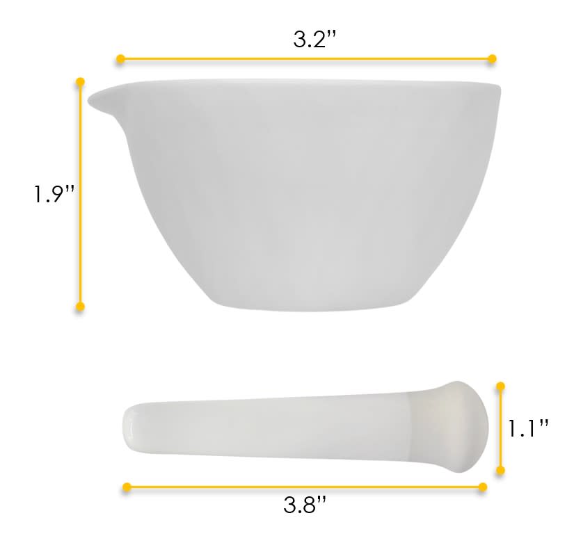 Porcelain Mortar & Pestle Set, 60ml