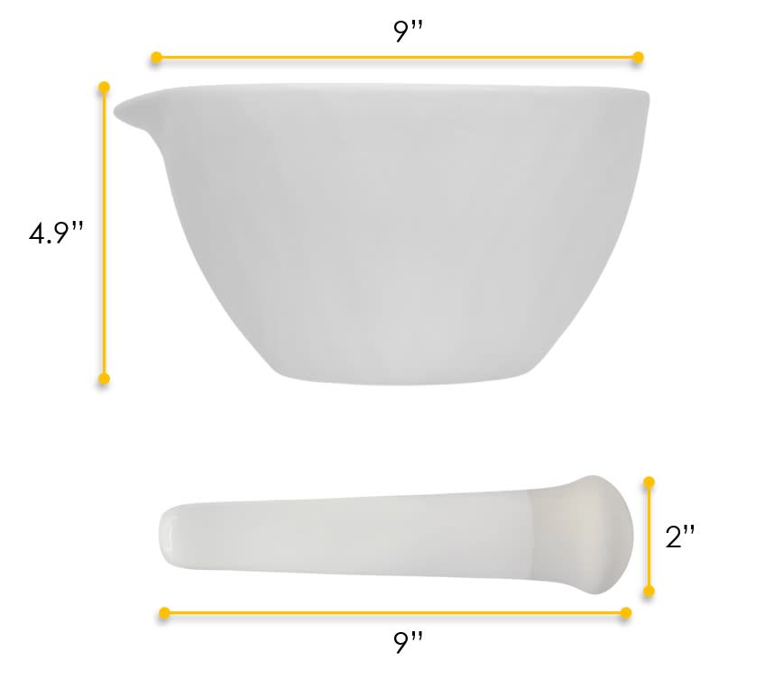 Porcelain Mortar & Pestle Set, 2000ml