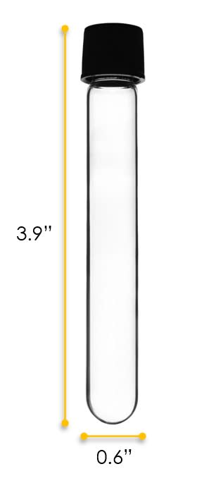 Borosilicate Glass Test Tubes, 10 ml, Round Bottom with Screw Cap