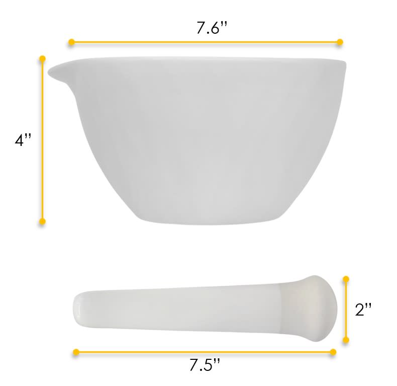 Porcelain Mortar & Pestle Set, 900ml
