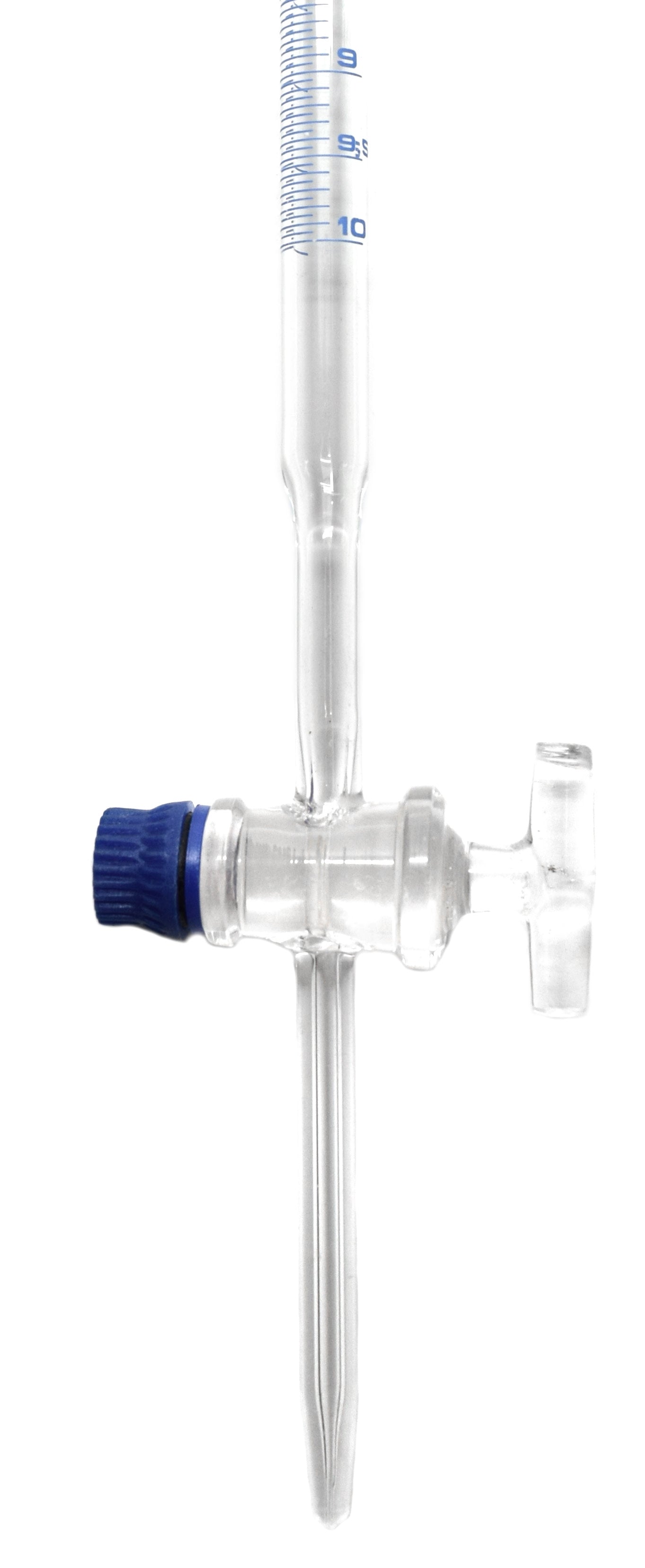 Borosilicate Glass ASTM Graduated Burette with Glass Key Stopcock, 50 ml, 0.1 ml Graduation, Class B