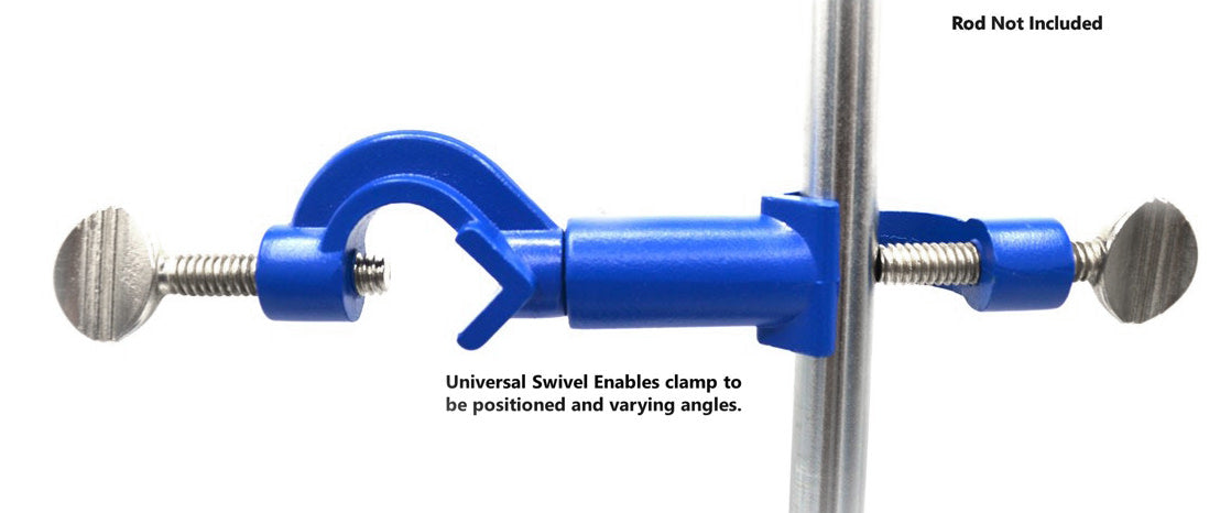 Swivel Boss Head Clamp Holder for Rods up to 3/4" (19mm) in Diameter - Adjusts to Any Angle (360 Degree Rotation)