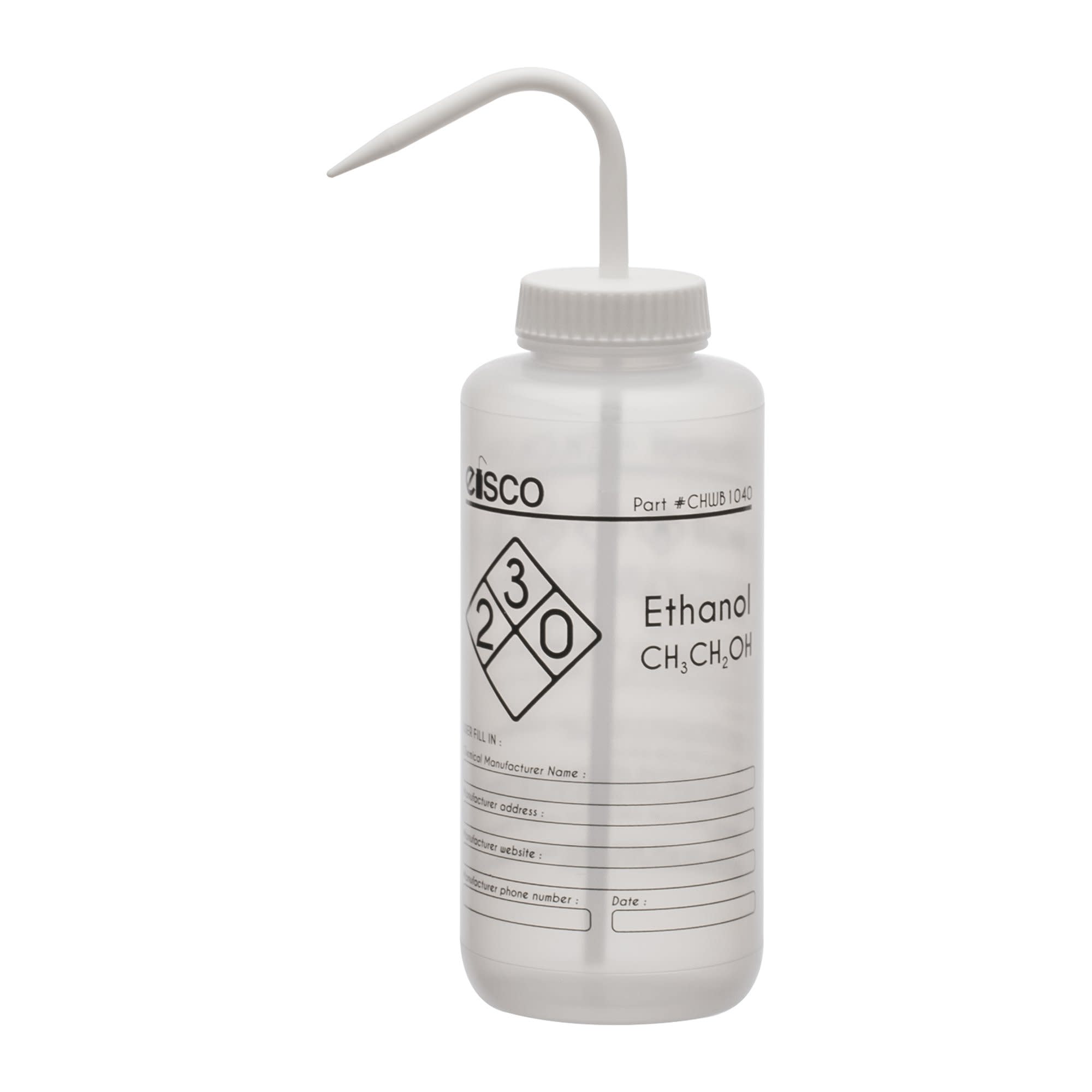 Performance Plastic Wash Bottle, Ethano, 1000 ml - Labeled (1 Color)