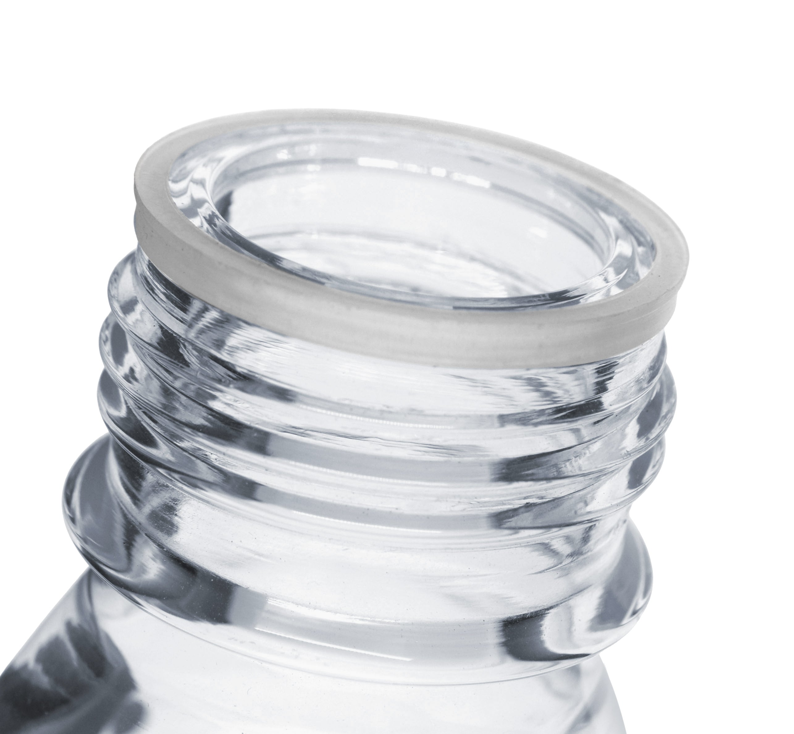 Clear Borosilicate Glass Reagent Bottle with Screw Cap, 2000 ml with Graduations, Autoclavable