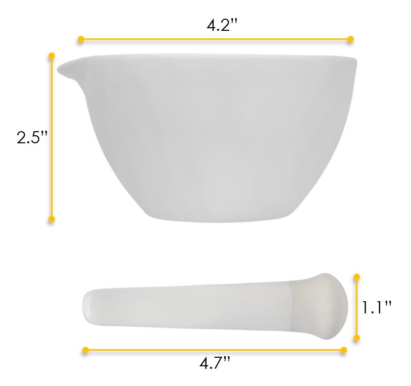 Porcelain Mortar & Pestle Set, 150ml