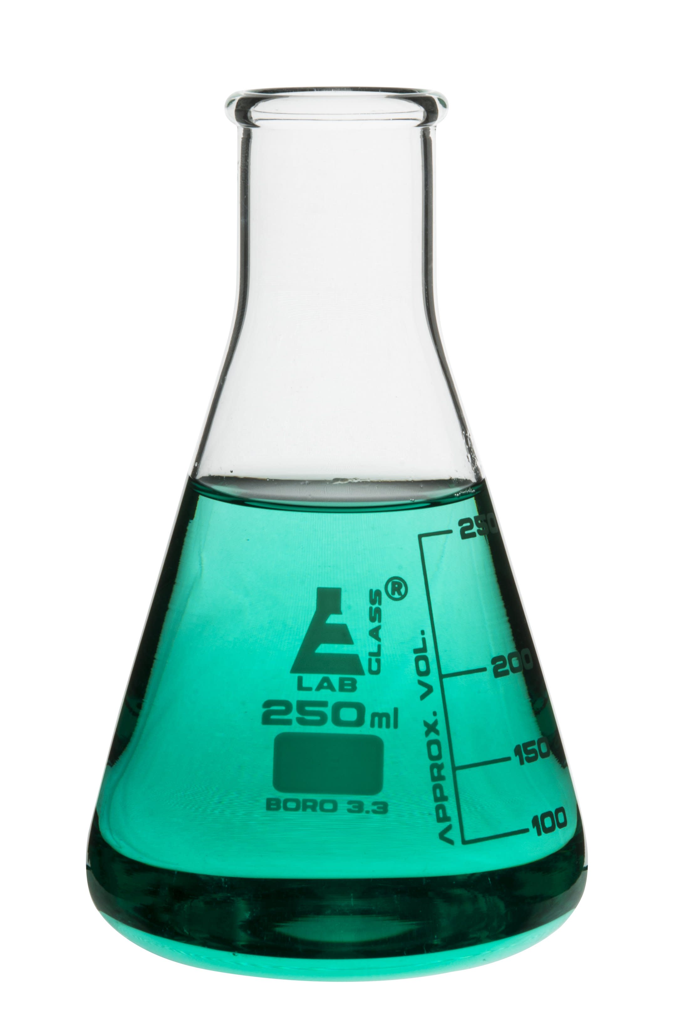 Borosilicate Glass Erlenmeyer Flask, 300 ml, 50 ml Graduations, Autoclavable