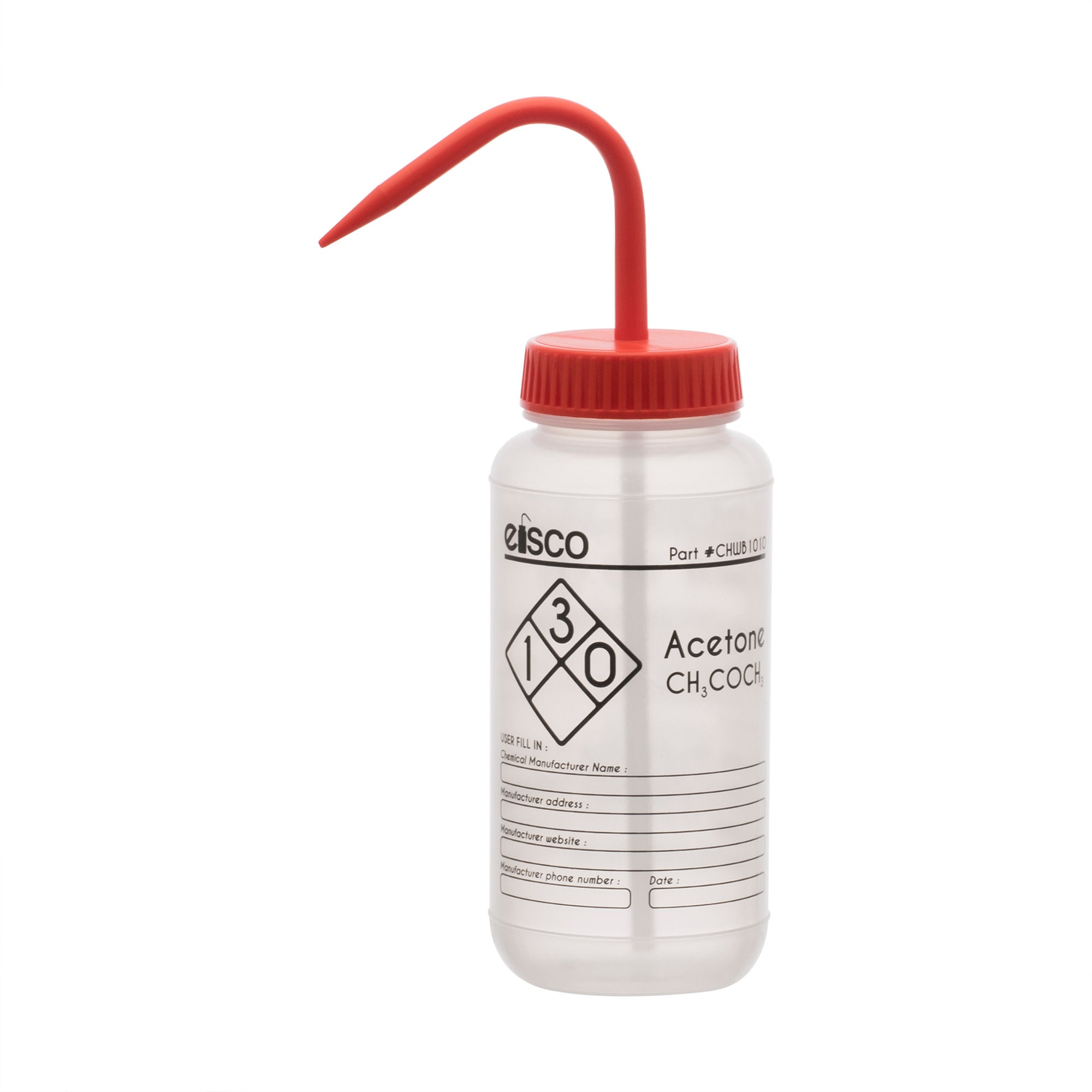 Performance Plastic Wash Bottle, Acetone, 500 ml - Labeled (1 Color)