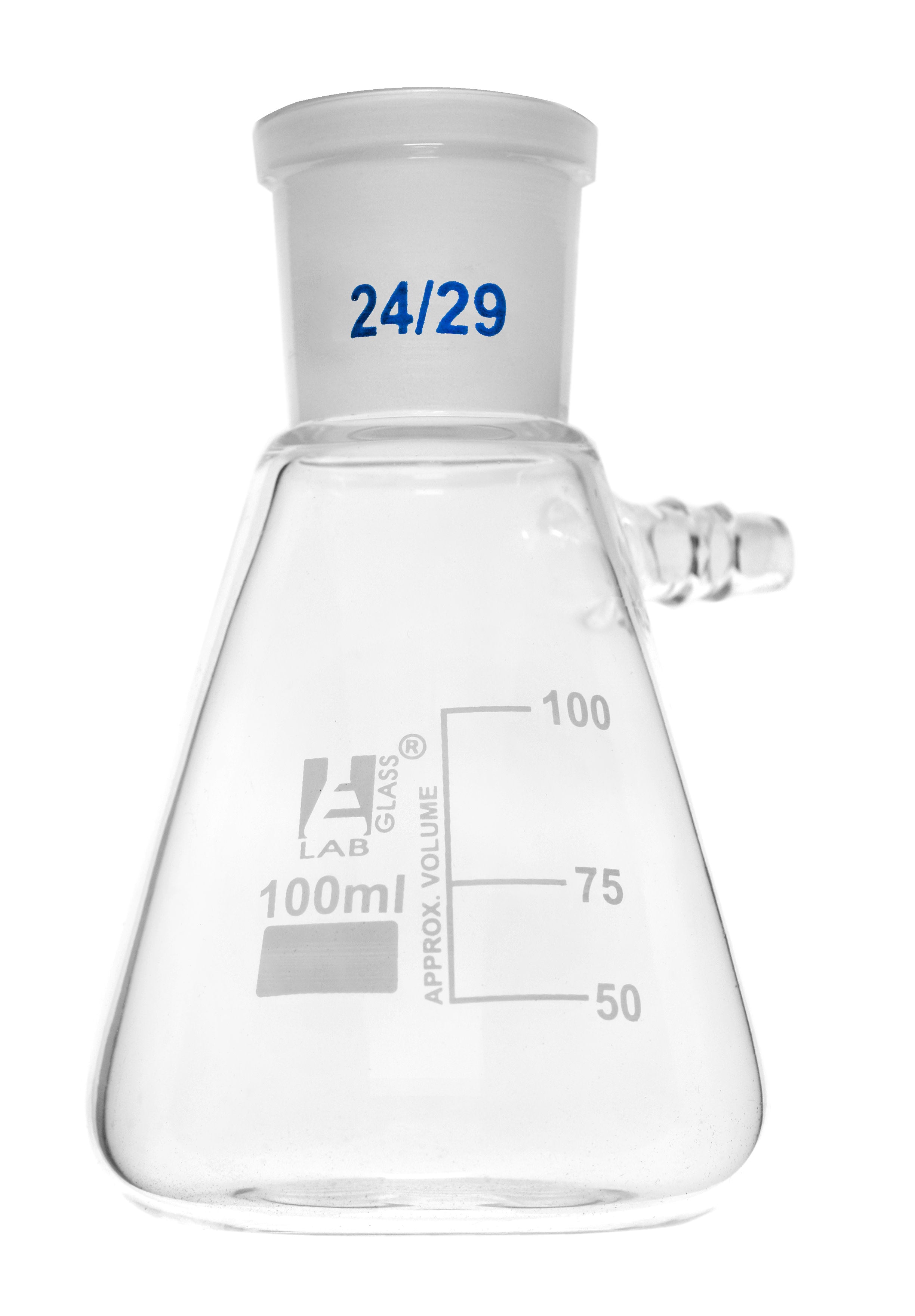 Borosilicate Glass Buchner Filtering Flask With Integral Side Arm, 100ml, Graduated, Autoclavable