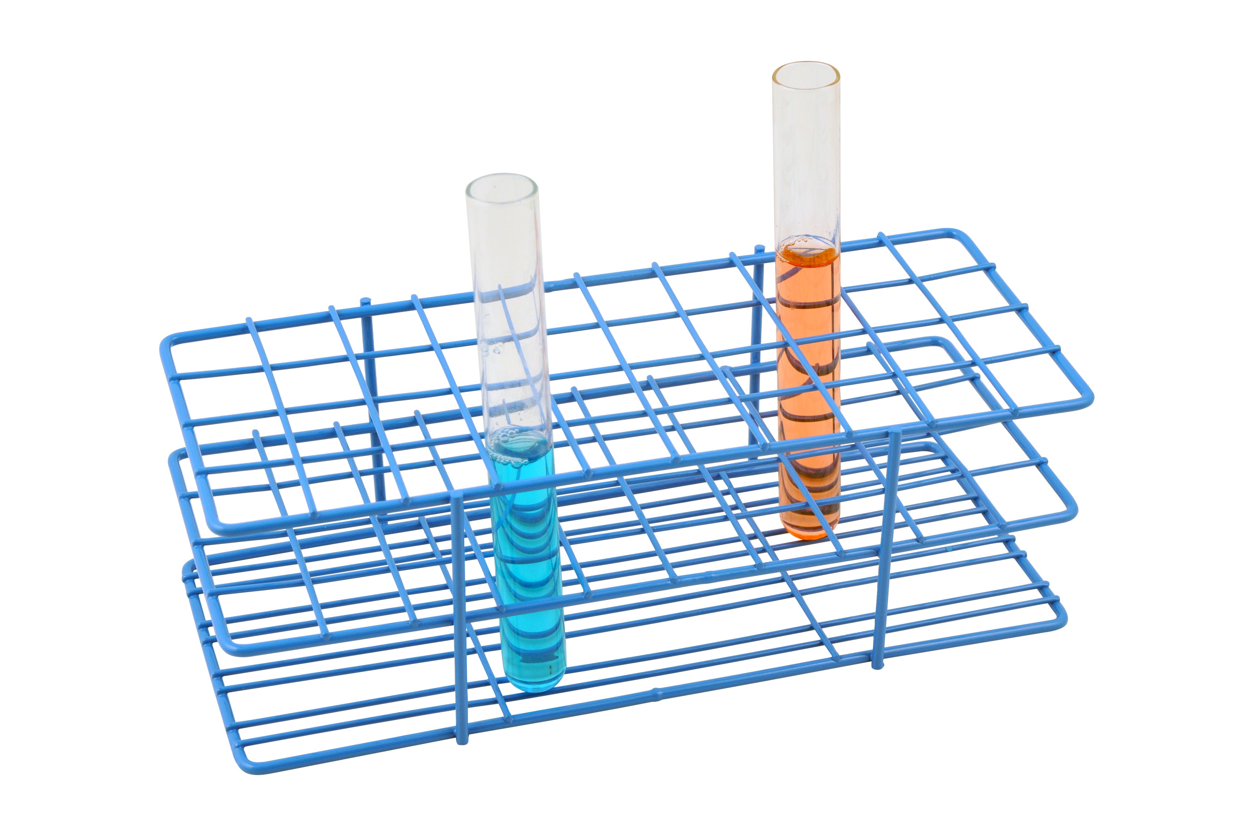 Blue Epoxy Coated Steel Wire Test Tube Rack, 40 Tubes (18-20mm), 4 X 10 Format