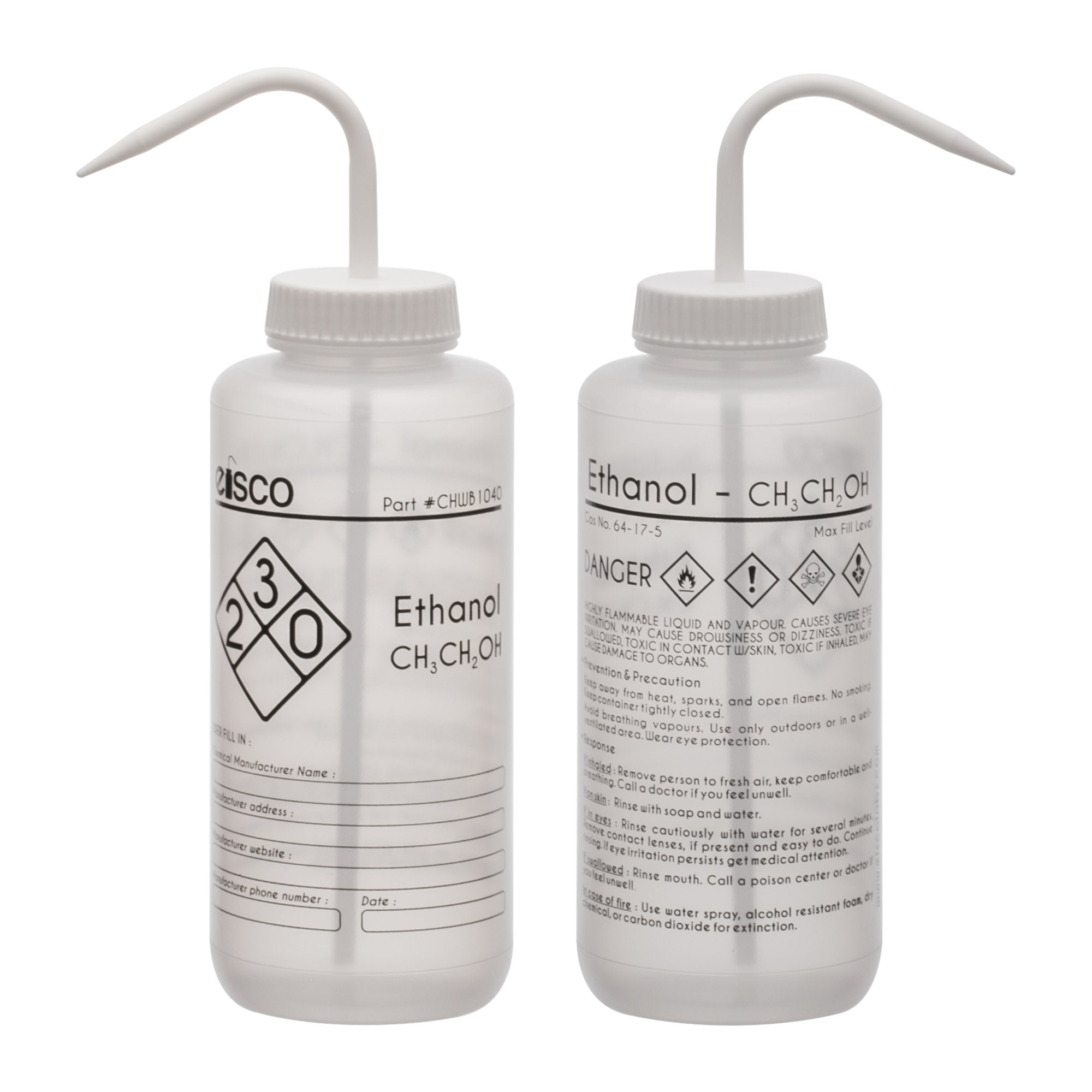Performance Plastic Wash Bottle, Ethano, 1000 ml - Labeled (1 Color)