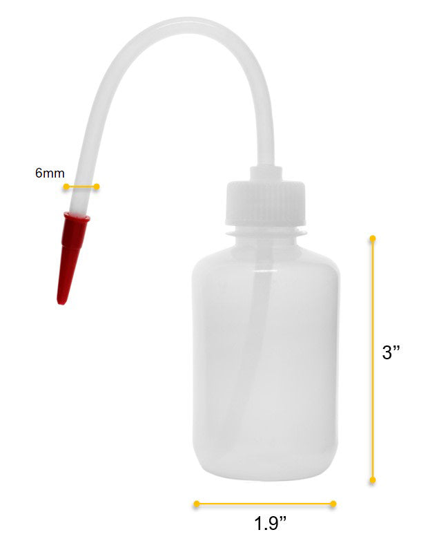 Low Density Polyethylene (LDPE) Wash Bottle, 125 ml, Flexible Delivery Tube