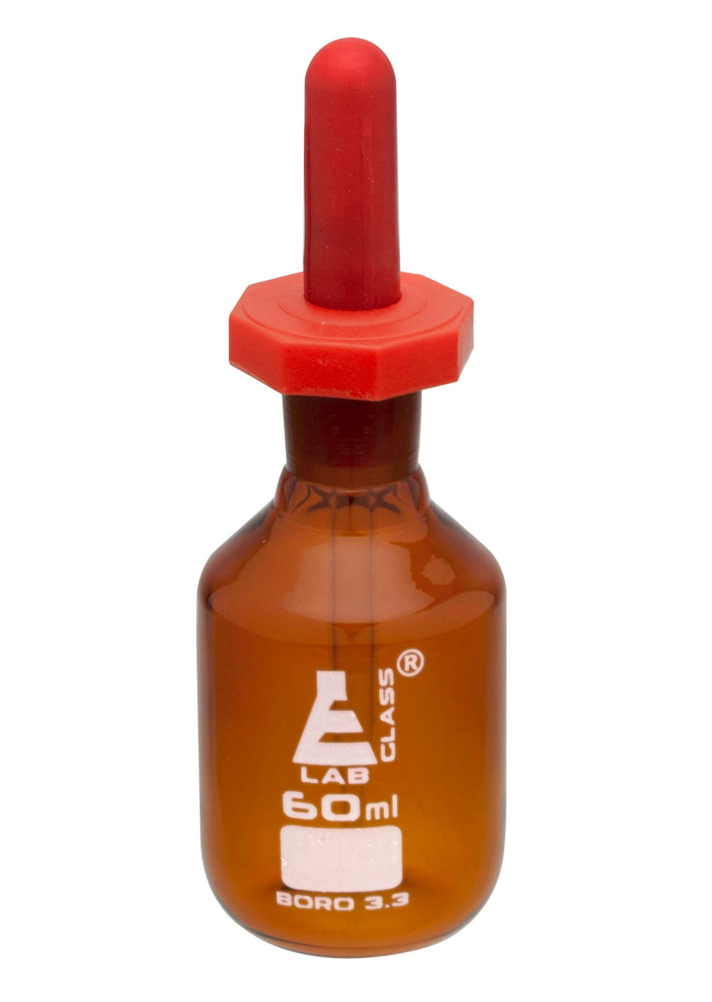 Amber Borosilicate Pipette Dropping Bottle, 60 ml, Autoclavable