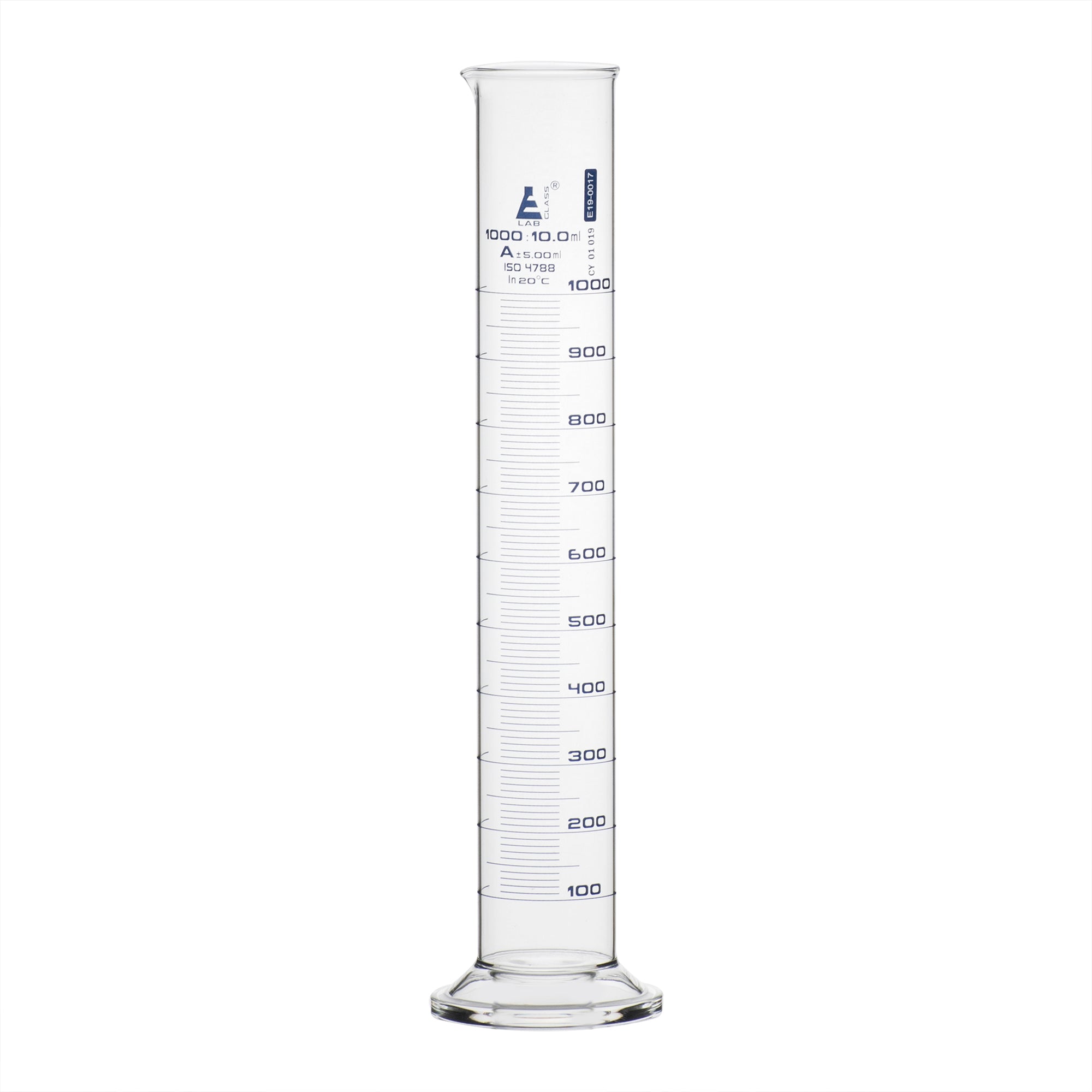 Borosilicate Glass Graduated Cylinder with Round Base, 1000 ml, Class A with Individual Work Certificate