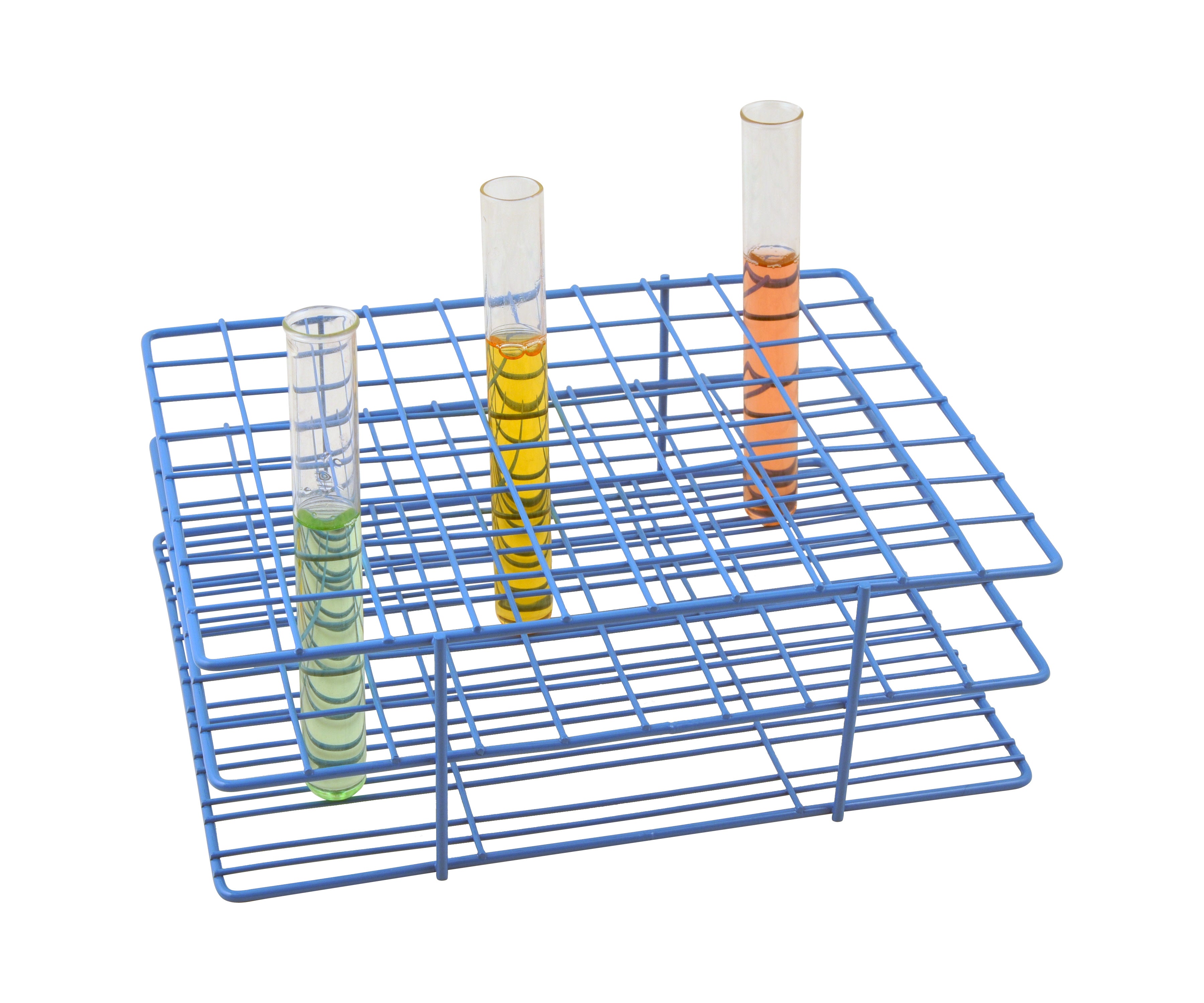 Blue Epoxy Coated Steel Wire Test Tube Rack, 80 Tubes(18-20mm), 8x10 Format