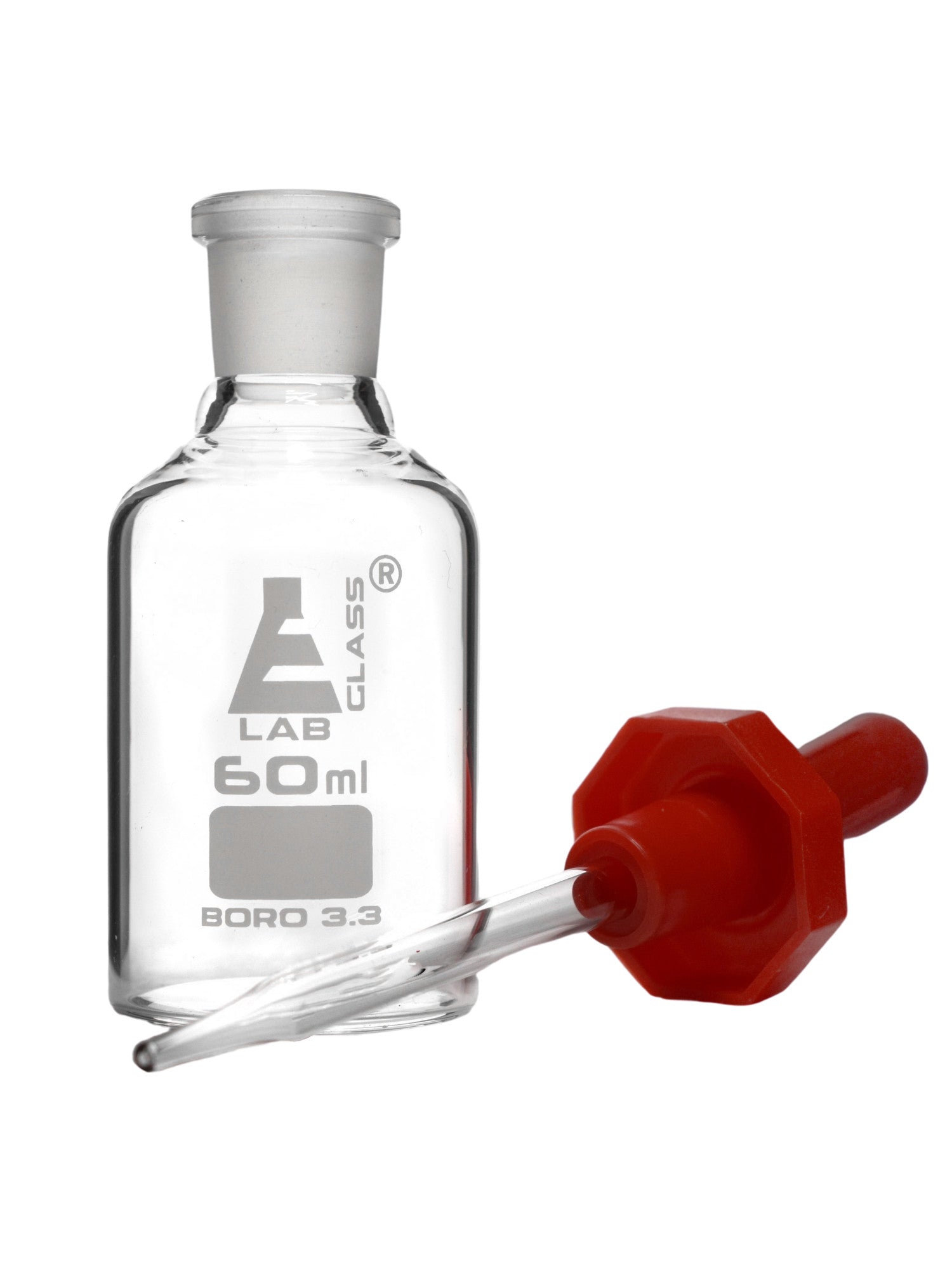 Borosilicate Pipette Dropping Bottle, 60 ml, Autoclavable