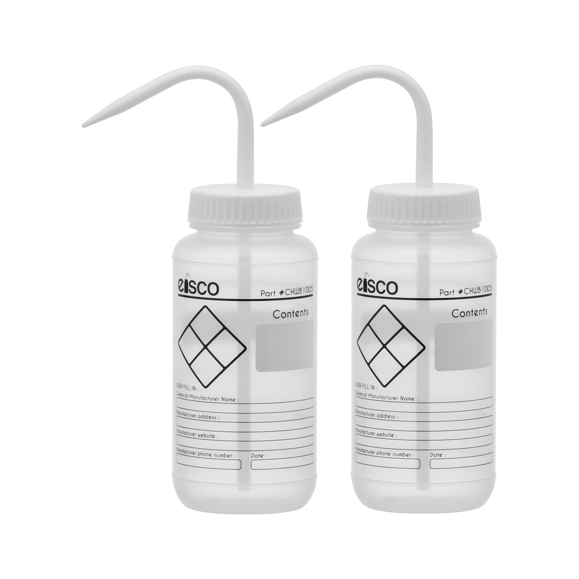 Performance Plastic Wash Bottle, Blank Label, 500 ml, PK/2