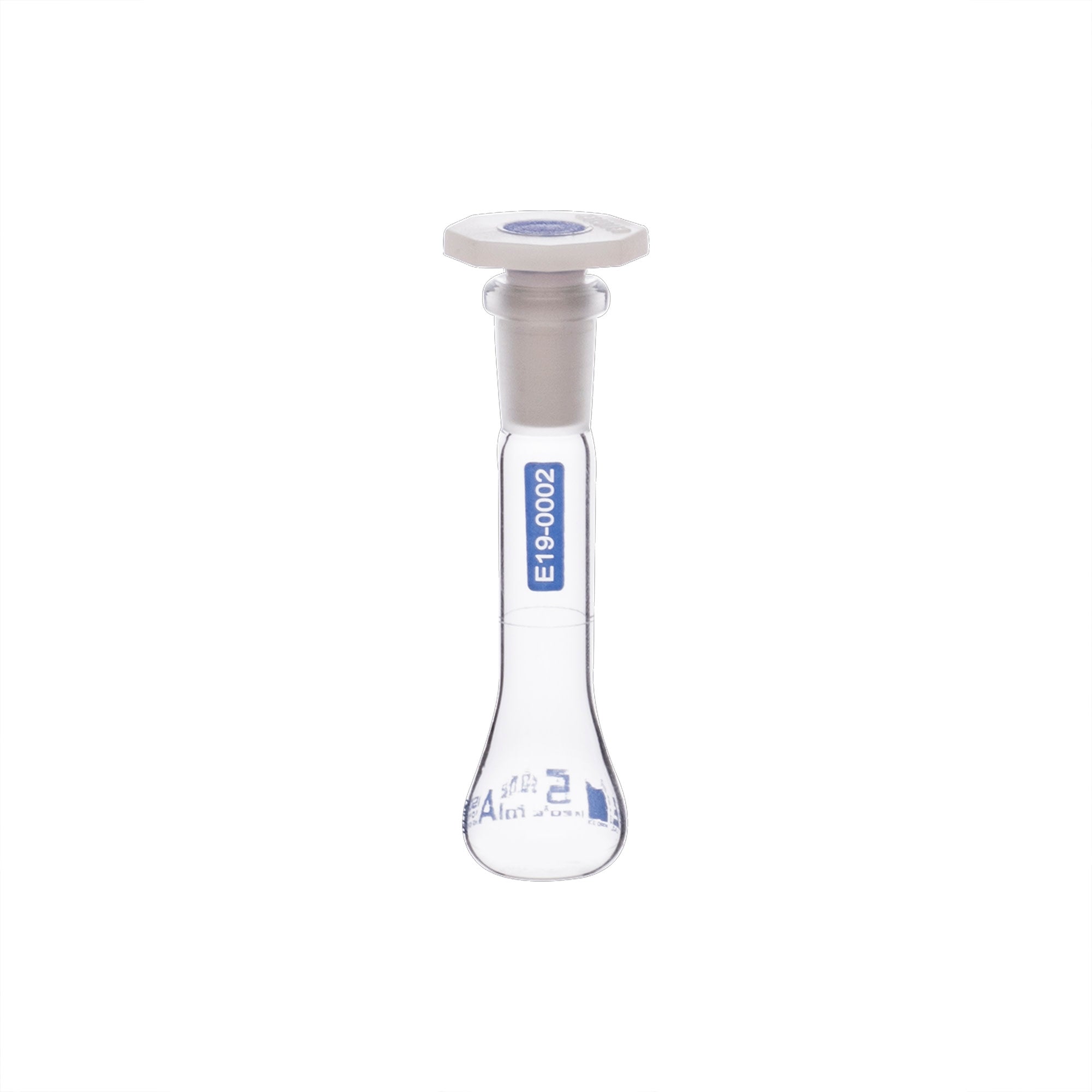 Borosilicate Glass Volumetric Flask with Solid Glass Stopper, 5 ml, USP Class A with Individual Work Certificate,  Pack of 2, Autoclavable