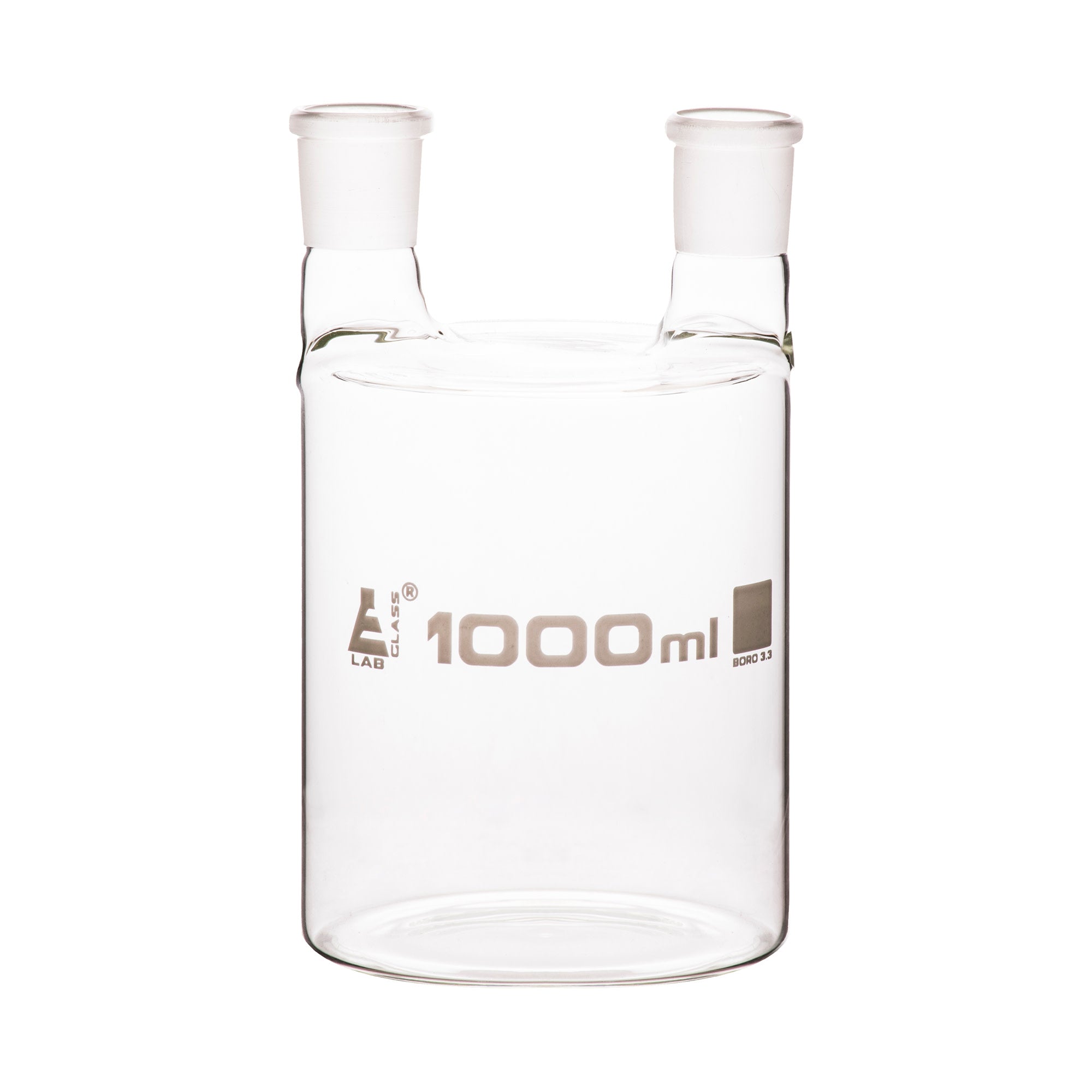 Borosilicate Two Neck Woulff Gas Washing Bottle, 1000ml, Autoclavable
