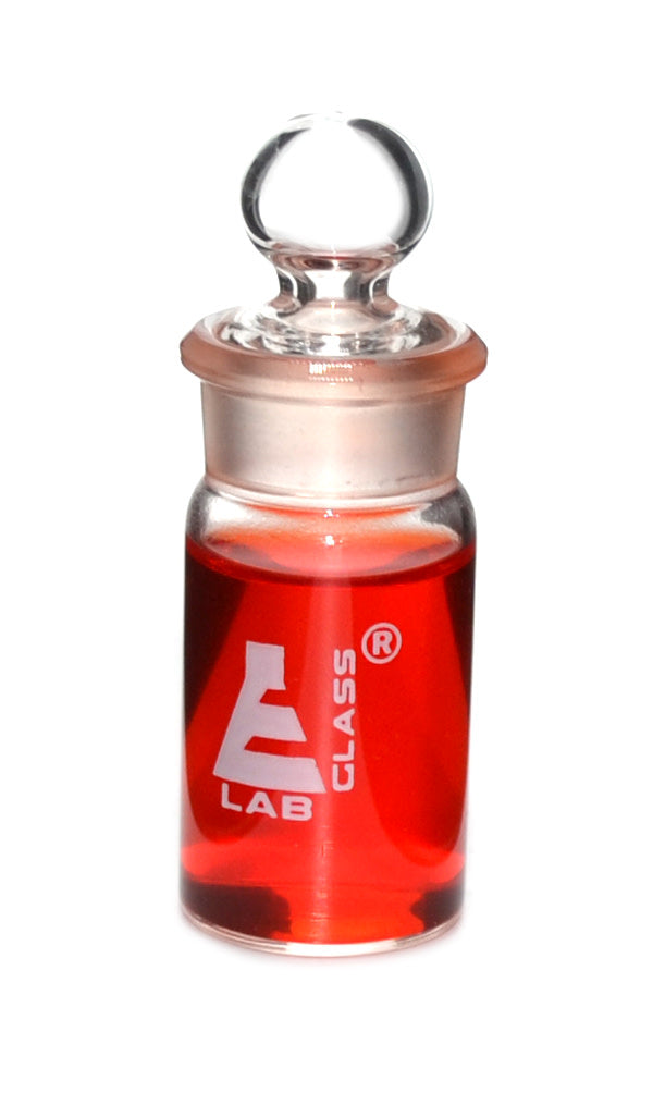 Borosilicate Weighing Bottle with Glass Stopper, 15 ml, Tall Form, Autoclavable