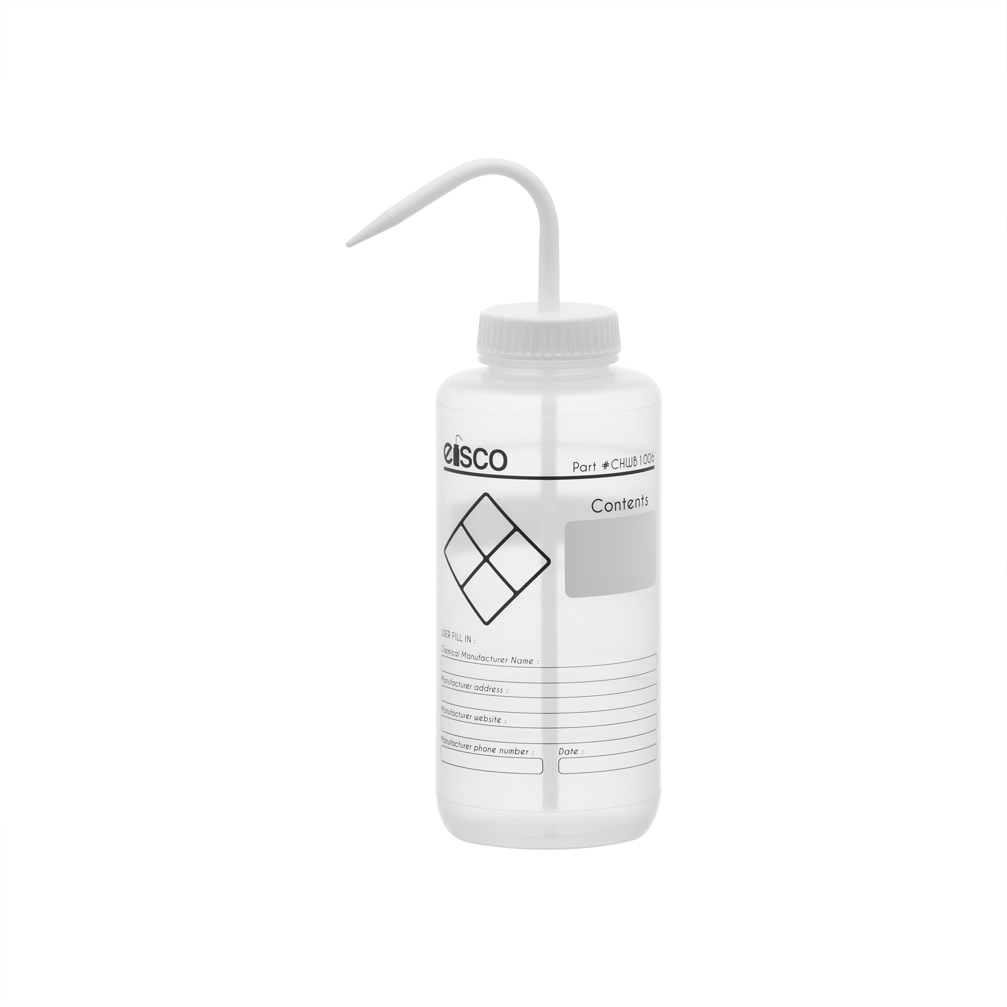 Performance Plastic Wash Bottle, Blank Label, 1000 ml