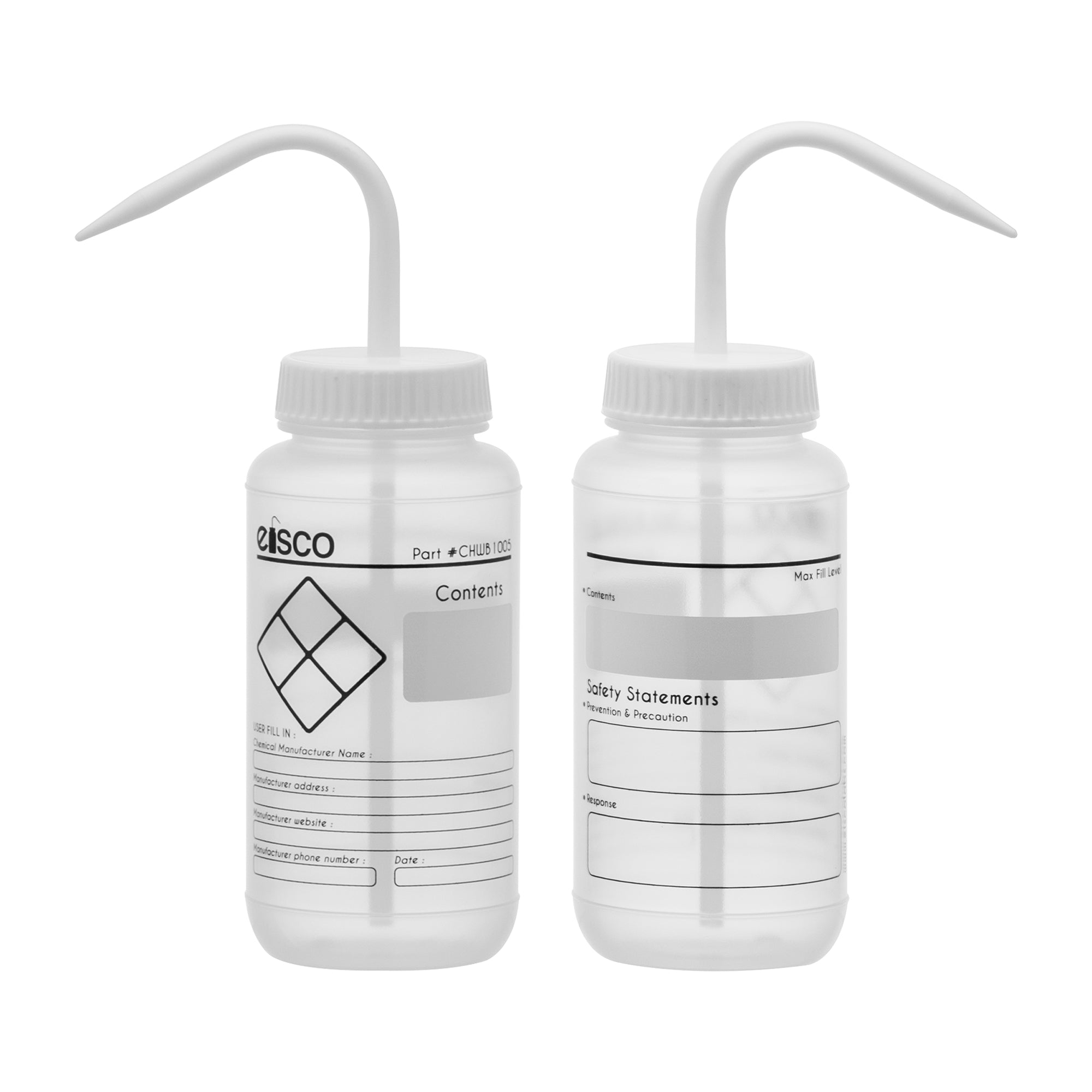 Performance Plastic Wash Bottle, Blank Label, 500 ml, PK/2