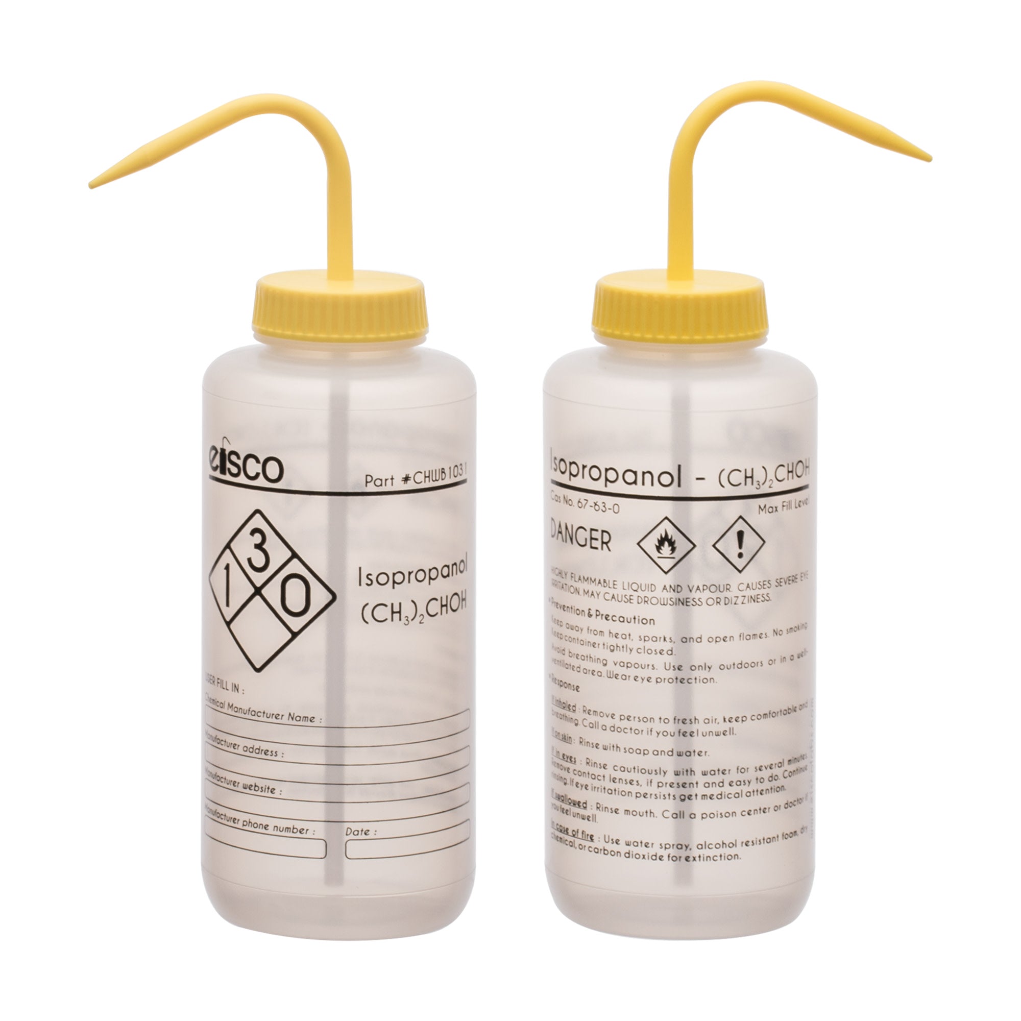 Performance Plastic Wash Bottle, Isopropanolr, 1000 ml - Labeled (1 Color)