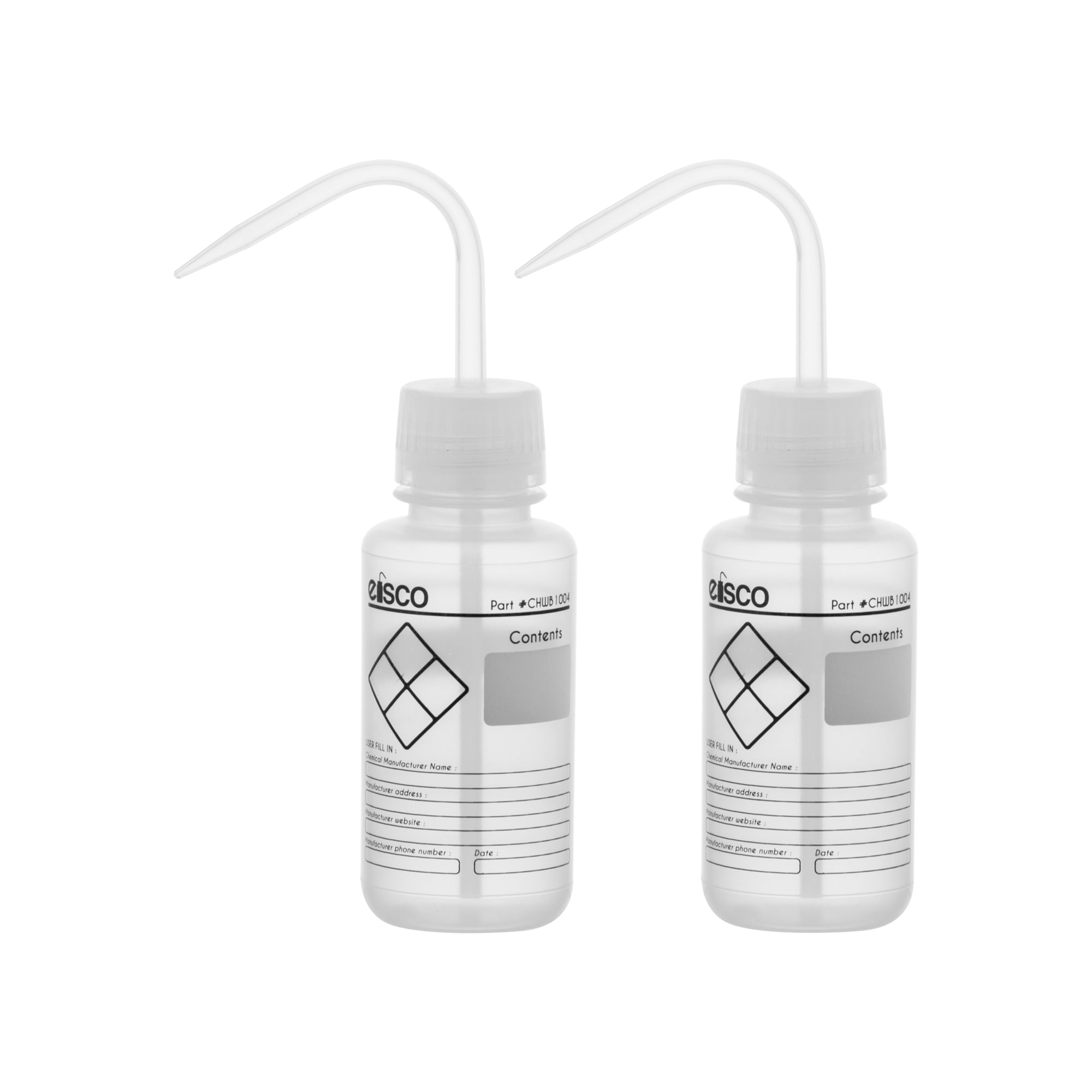 Performance Plastic Wash Bottle, Blank Label, 250 ml, PK/2