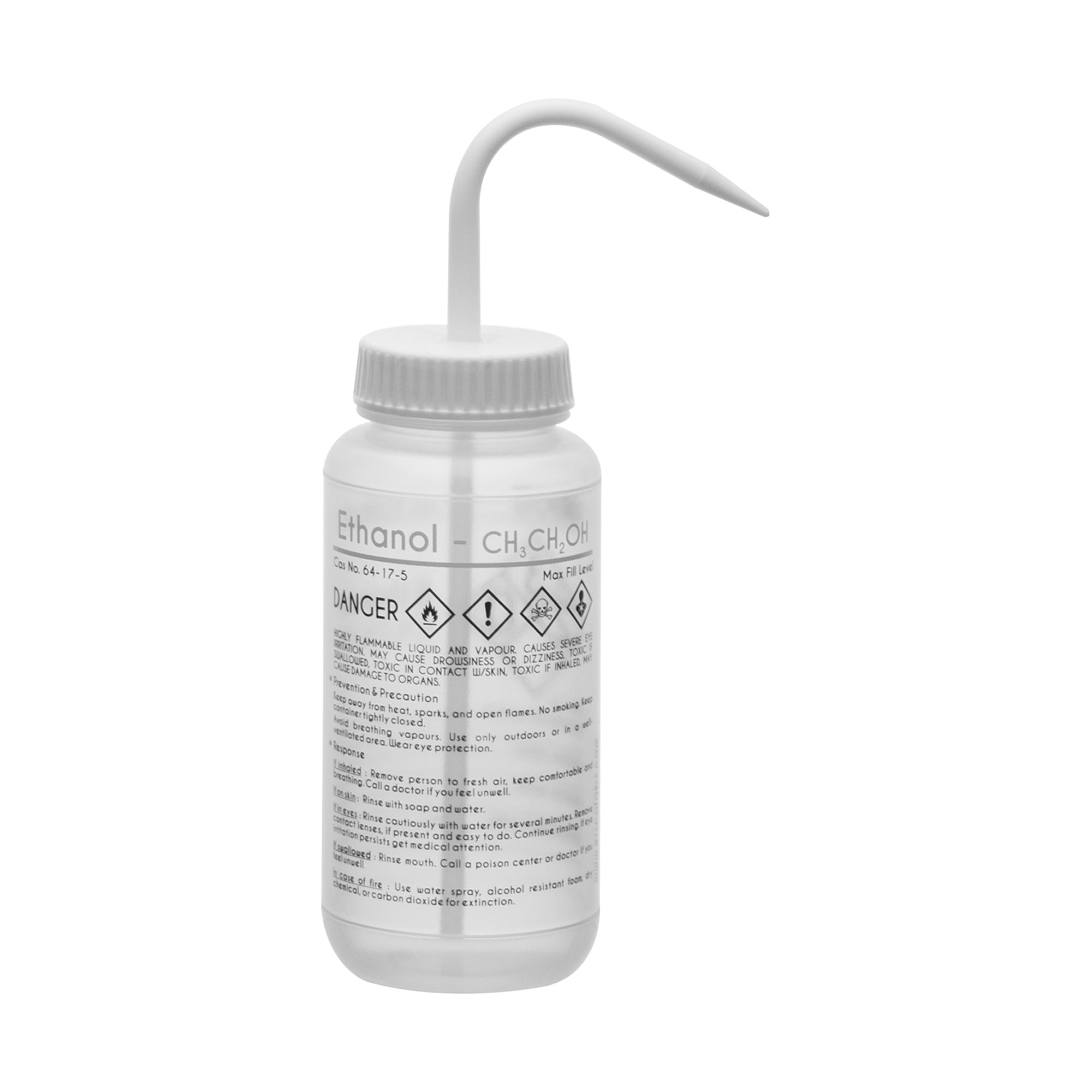 Performance Plastic Wash Bottle, Ethano, 500 ml - Labeled (2 Color)