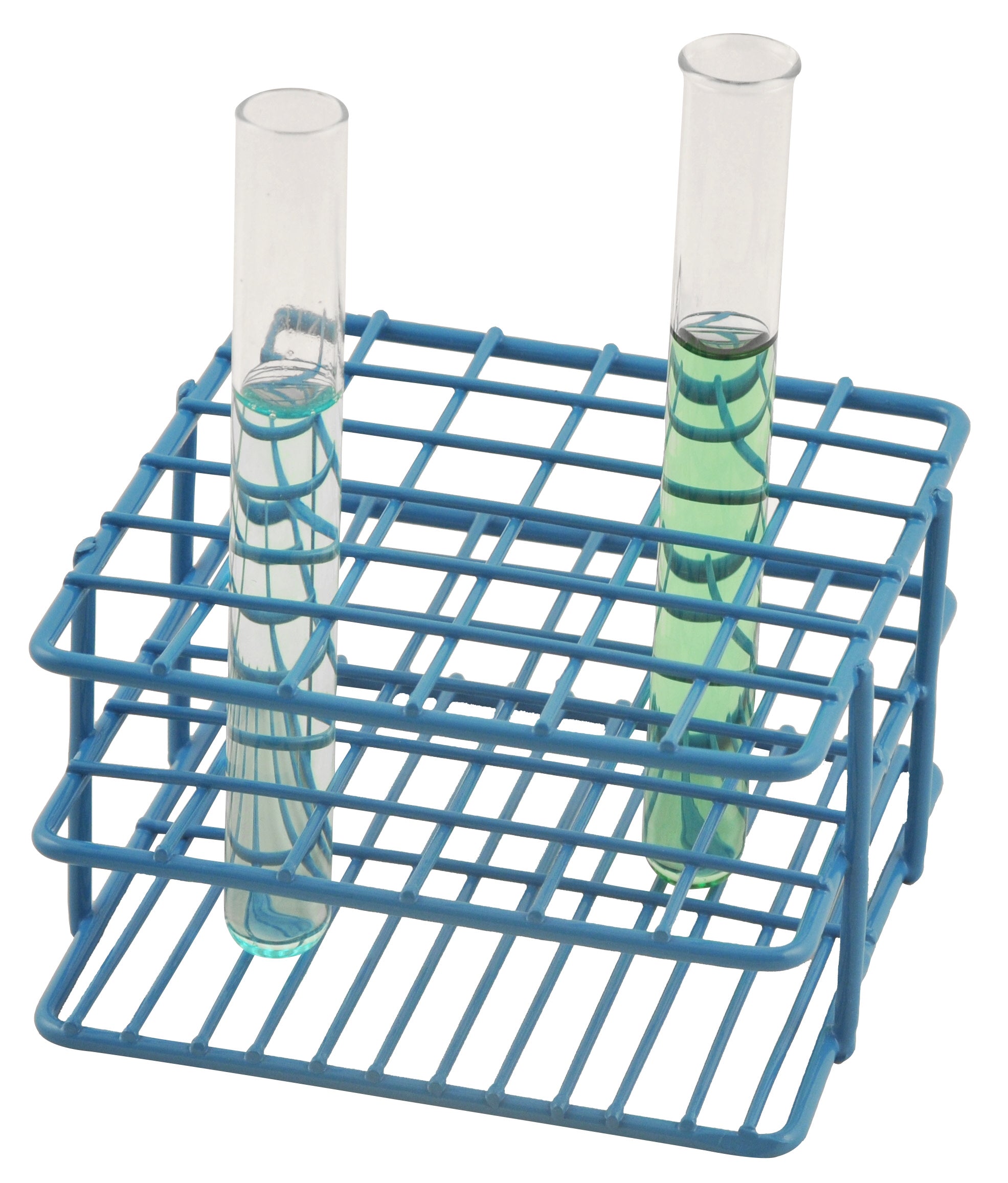Blue Epoxy Coated Steel Wire Test Tube Rack, 36 Tubes (10-13mm), 6 X 6 Format