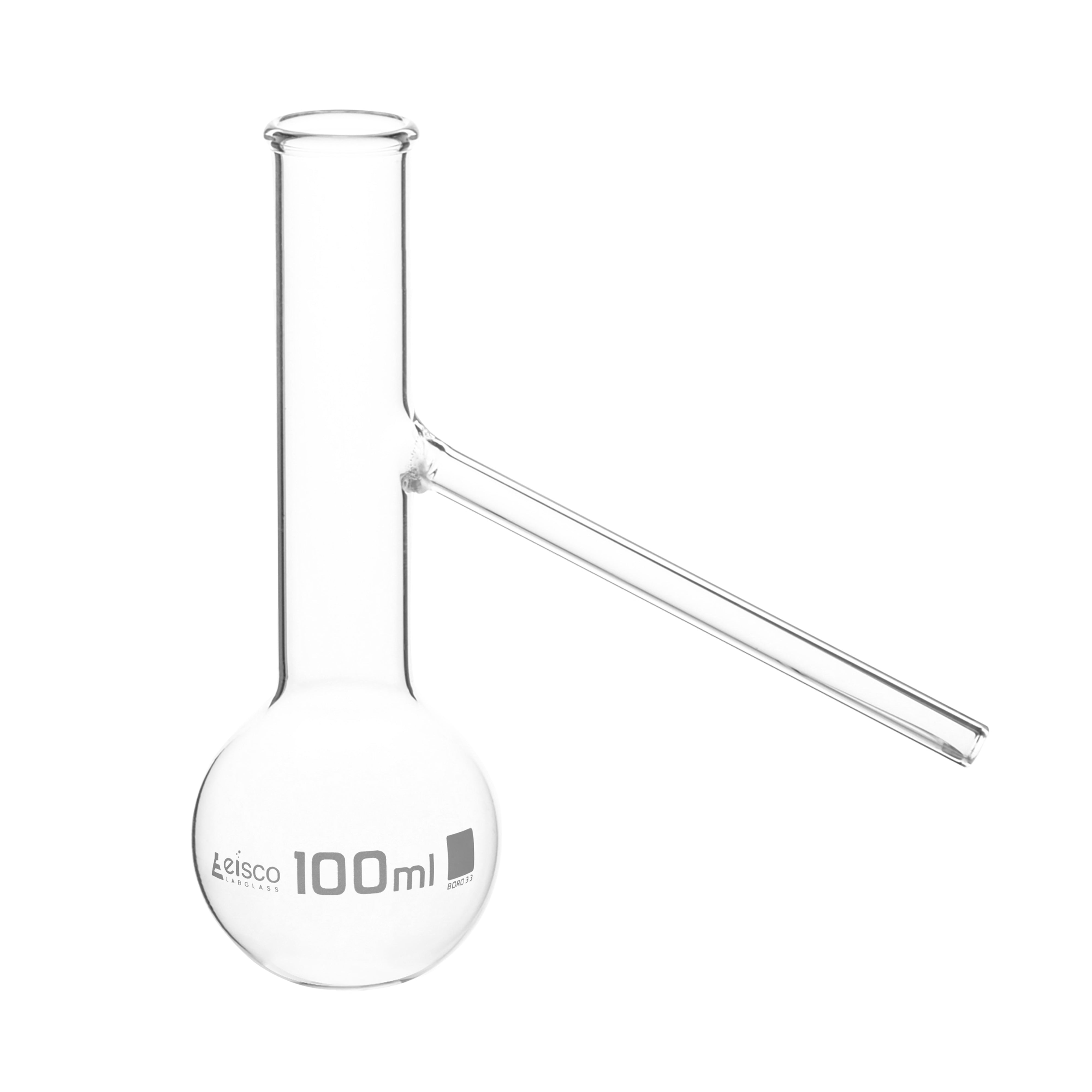 Borosilicate Round Bottom Distilling Flask with Side Arm, 100ml, Autoclavable