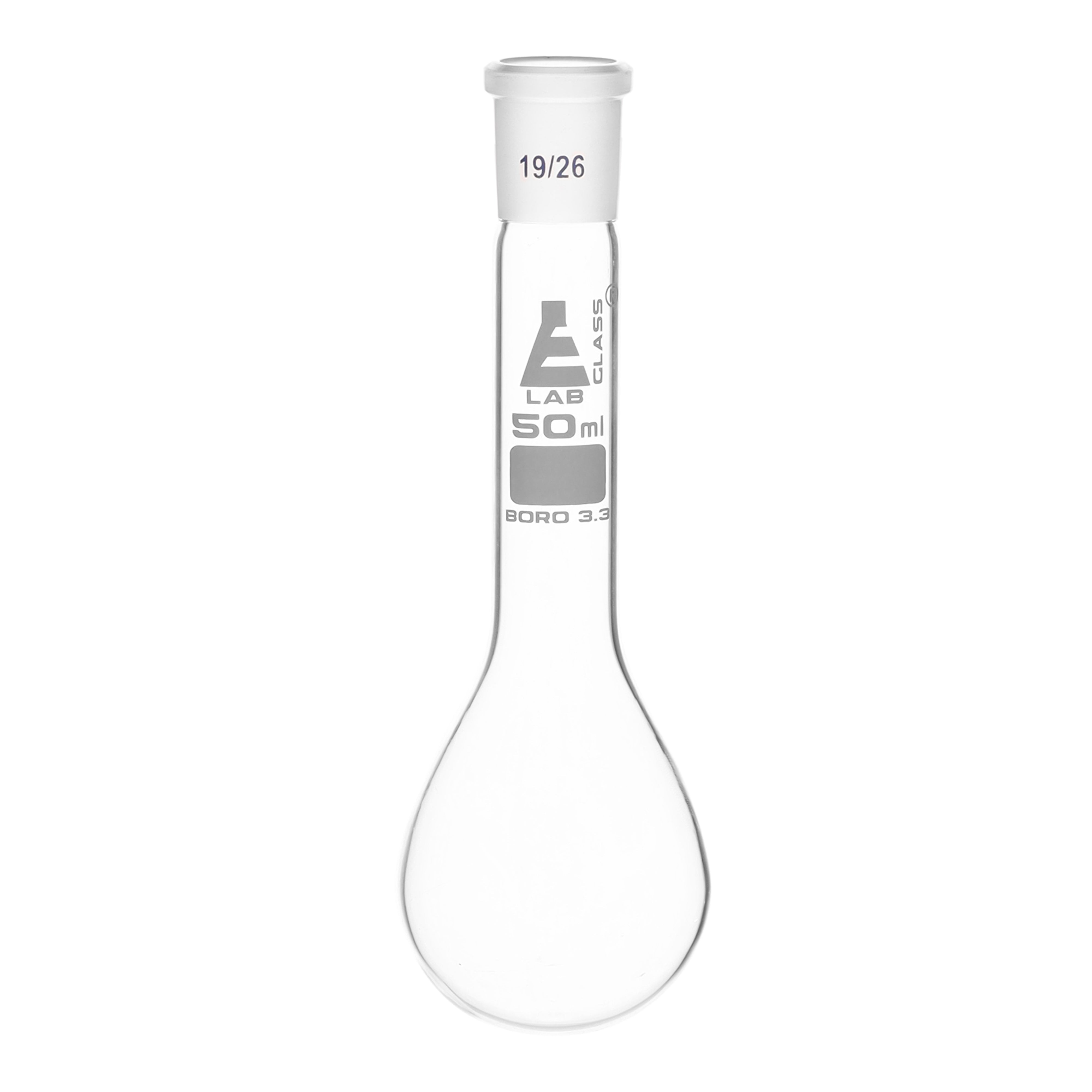 Borosilicate Kjeldahl Flask with Standard Ground Joint 19/26, 50 ml, Autoclavable