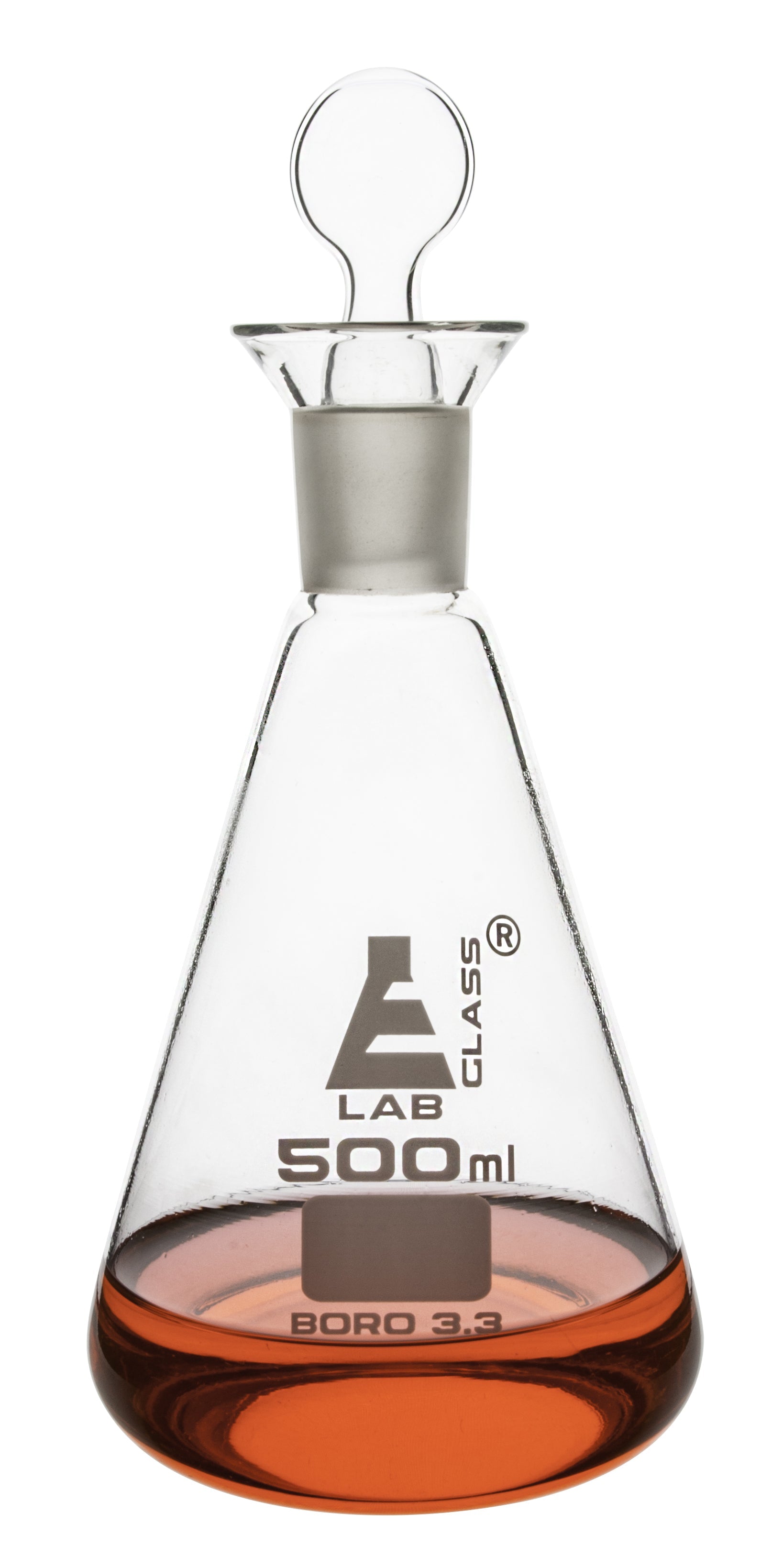 Borosilicate Glass Iodine Flask With Glass Stopper, 1000 ml, 29/32 Joint, Autoclavable
