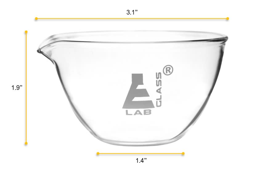 Flat Bottom Borosilicate Evaporating Dish With Spout, 90ml, Autoclavable