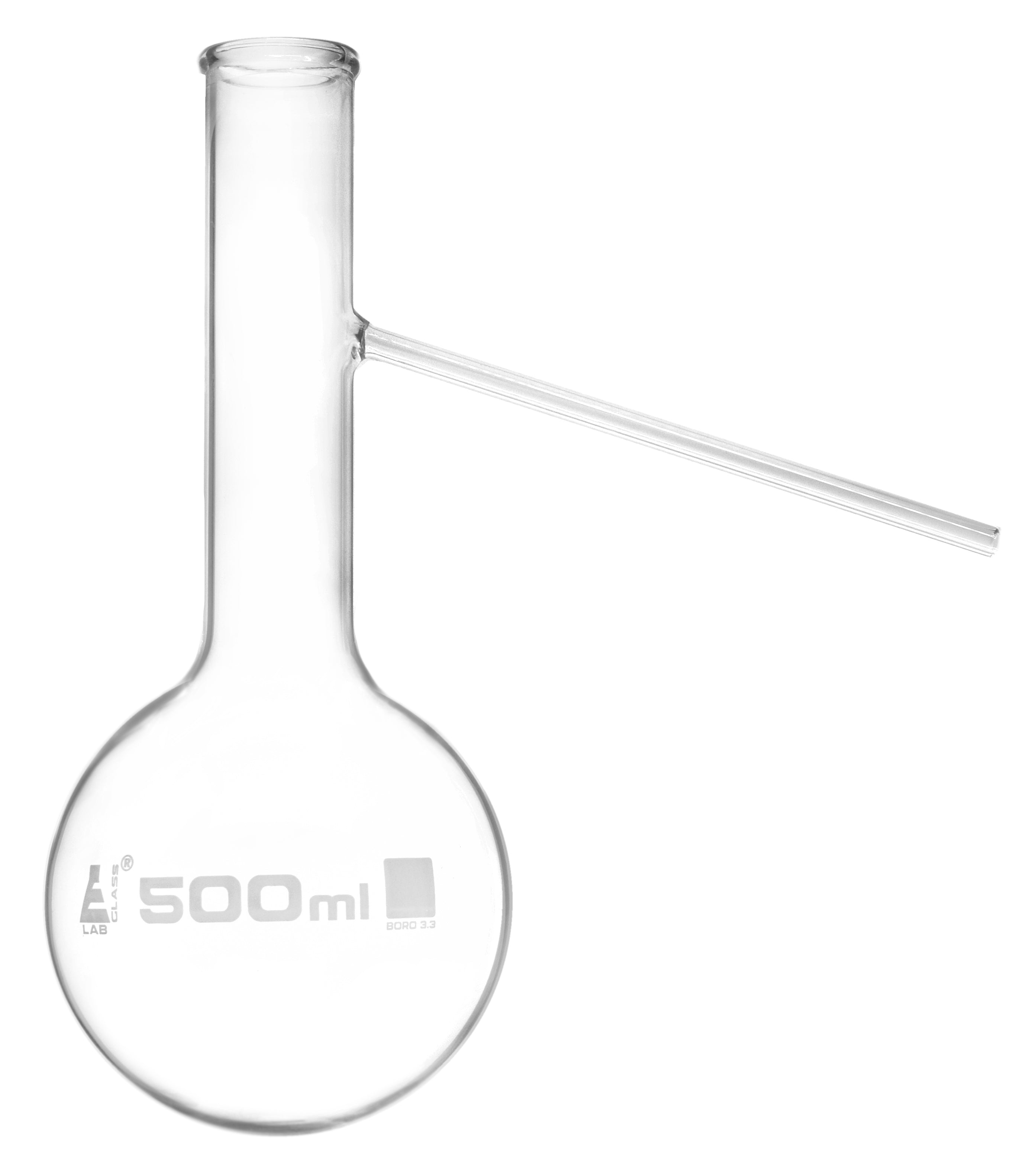 Borosilicate Round Bottom Distilling Flask with Side Arm, 500ml, Autoclavable